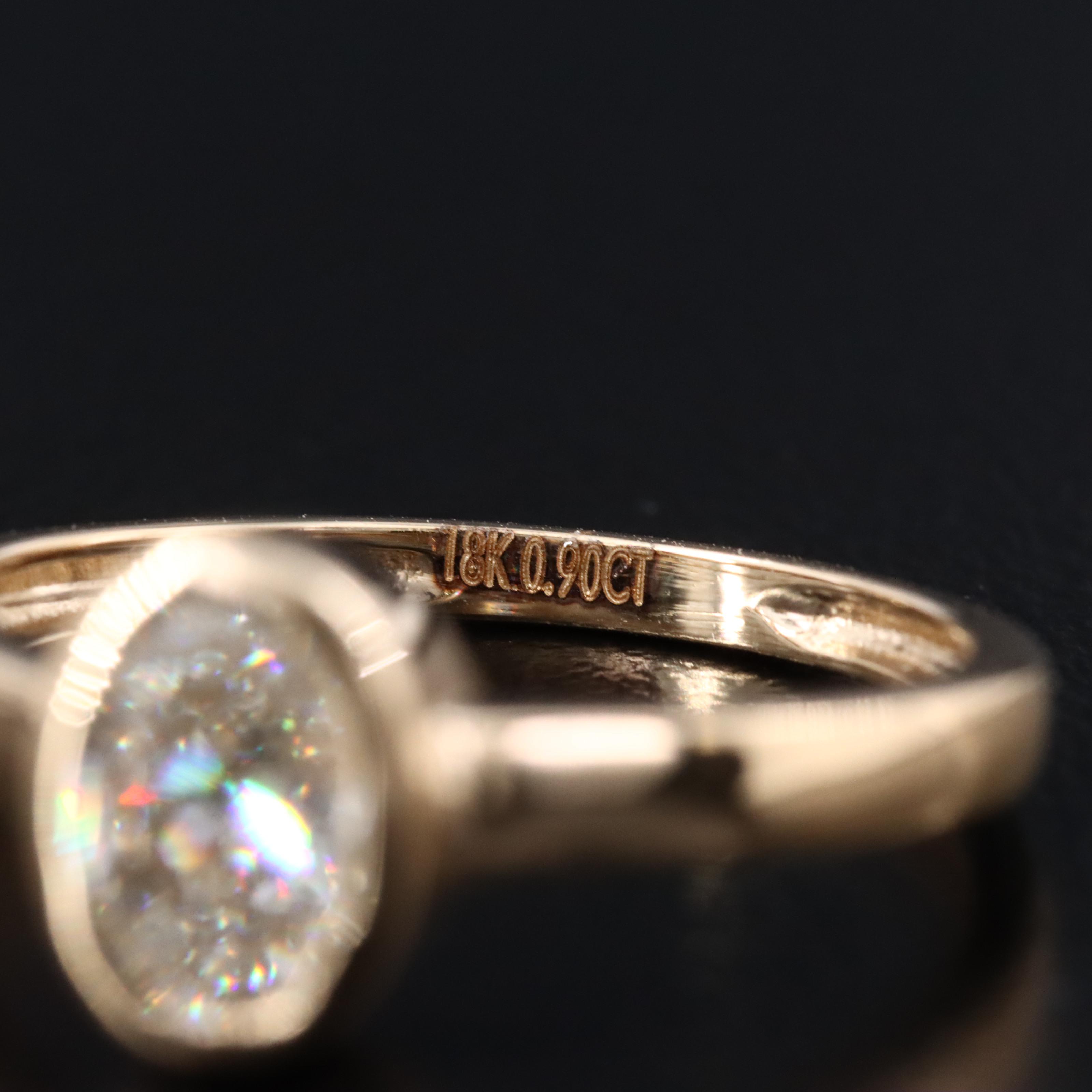 18K 0.90 CT Diamond Solitaire Ring with GIA Diamond Dossier