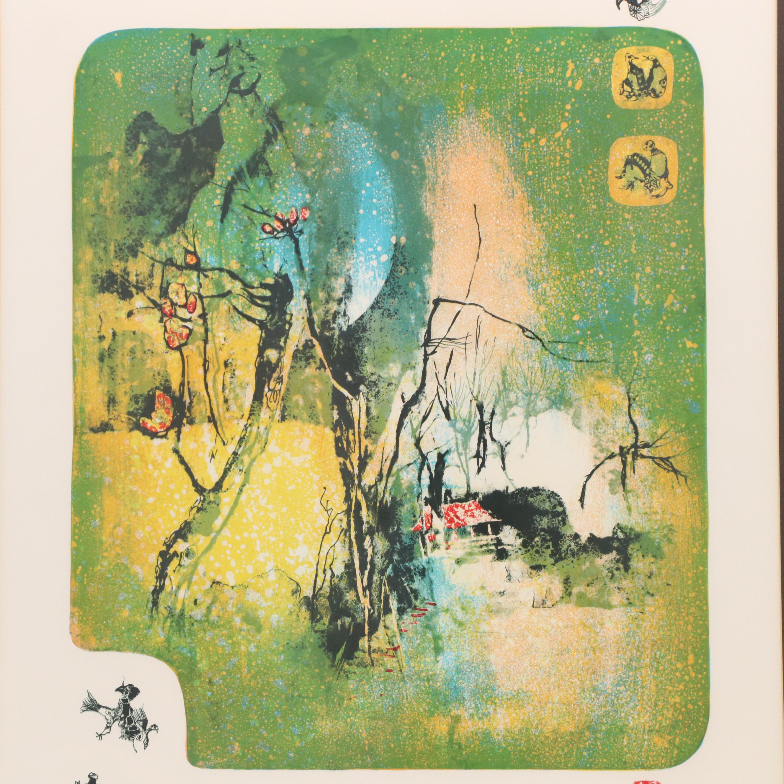 Hoi Lebadang Color Lithograph "Reminiscences," Late 20th Century