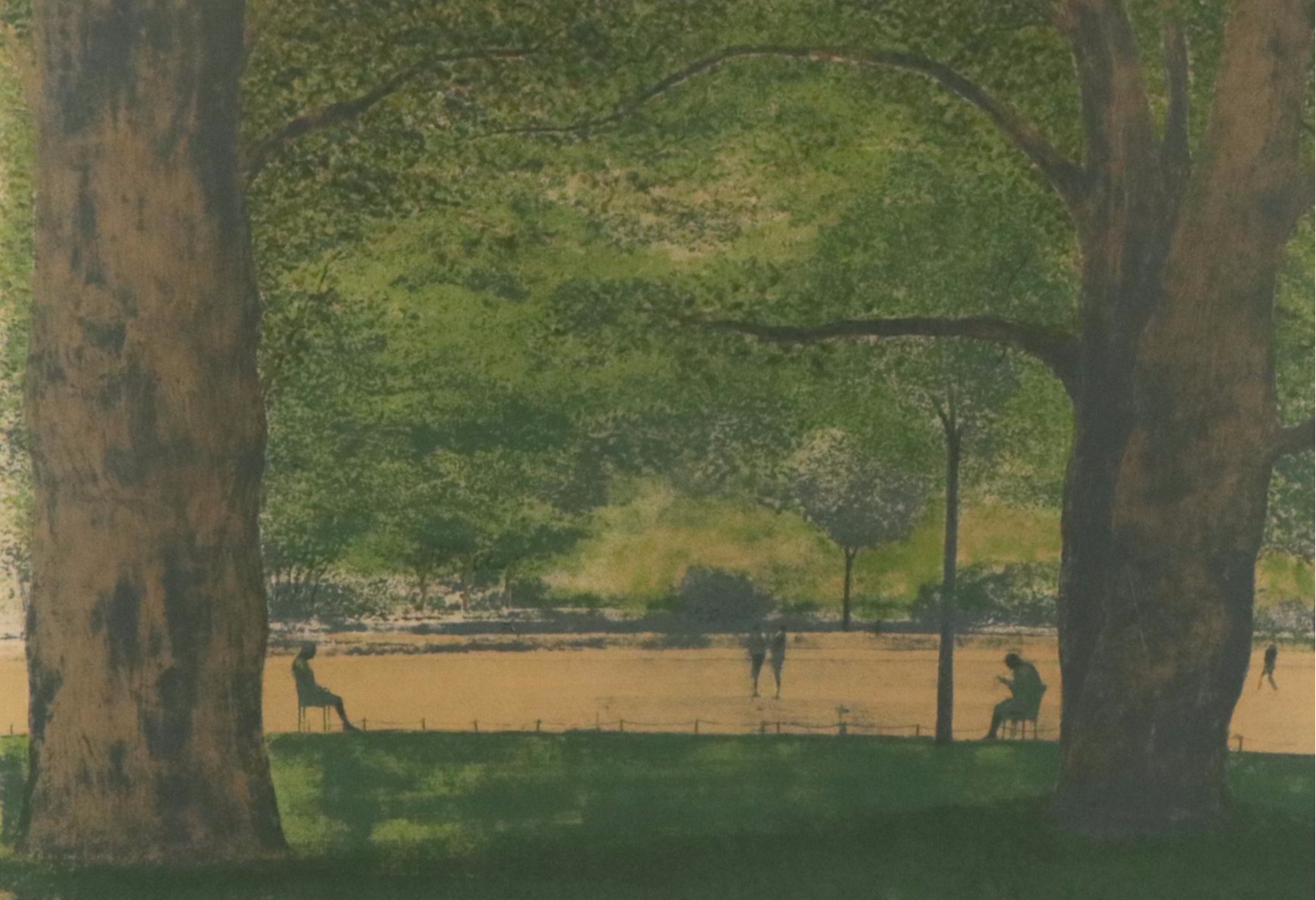 Harold Altman Color Lithograph "Two Trees," Mid to Late 20th Century