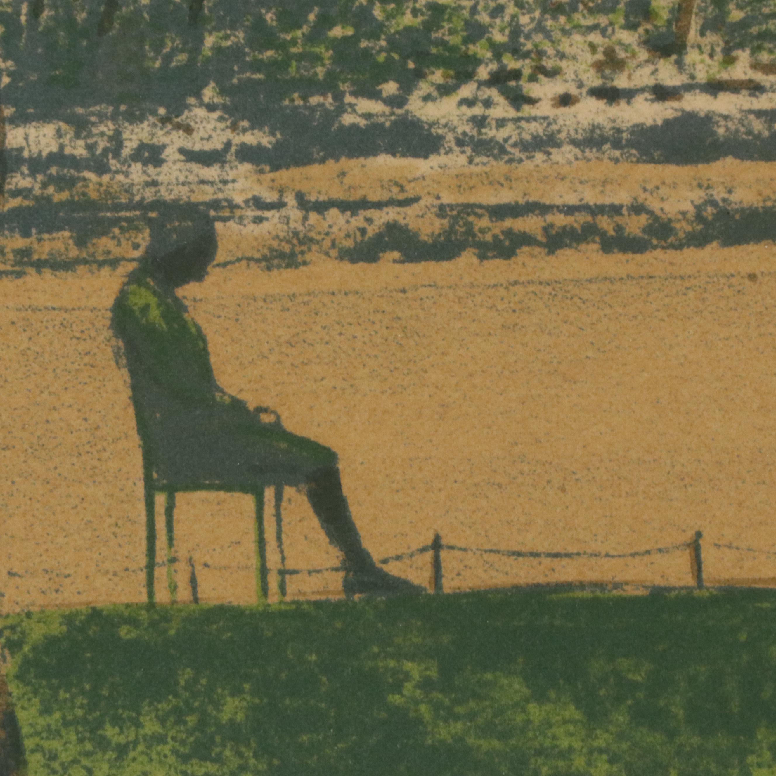 Harold Altman Color Lithograph "Two Trees," Mid to Late 20th Century