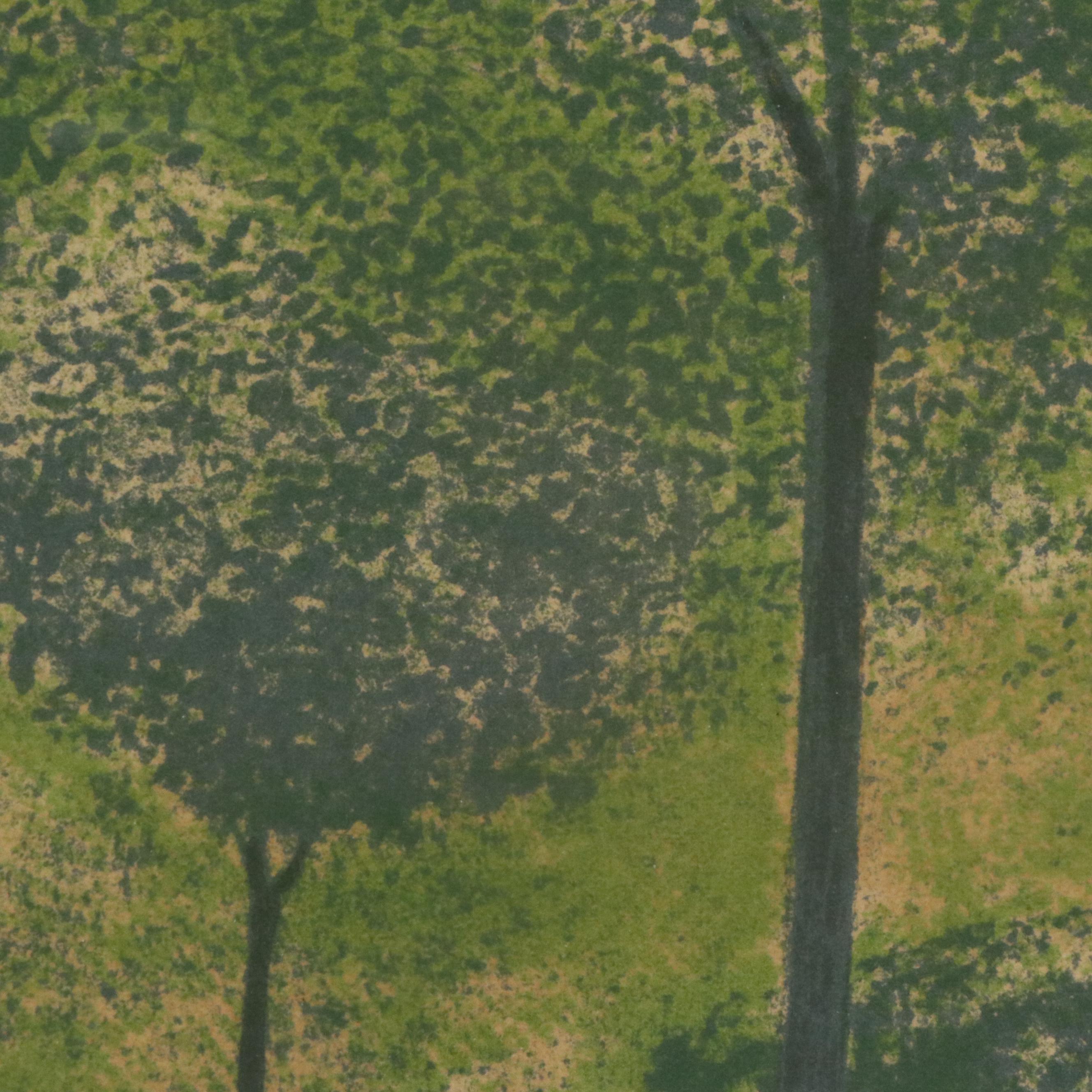 Harold Altman Color Lithograph "Two Trees," Mid to Late 20th Century