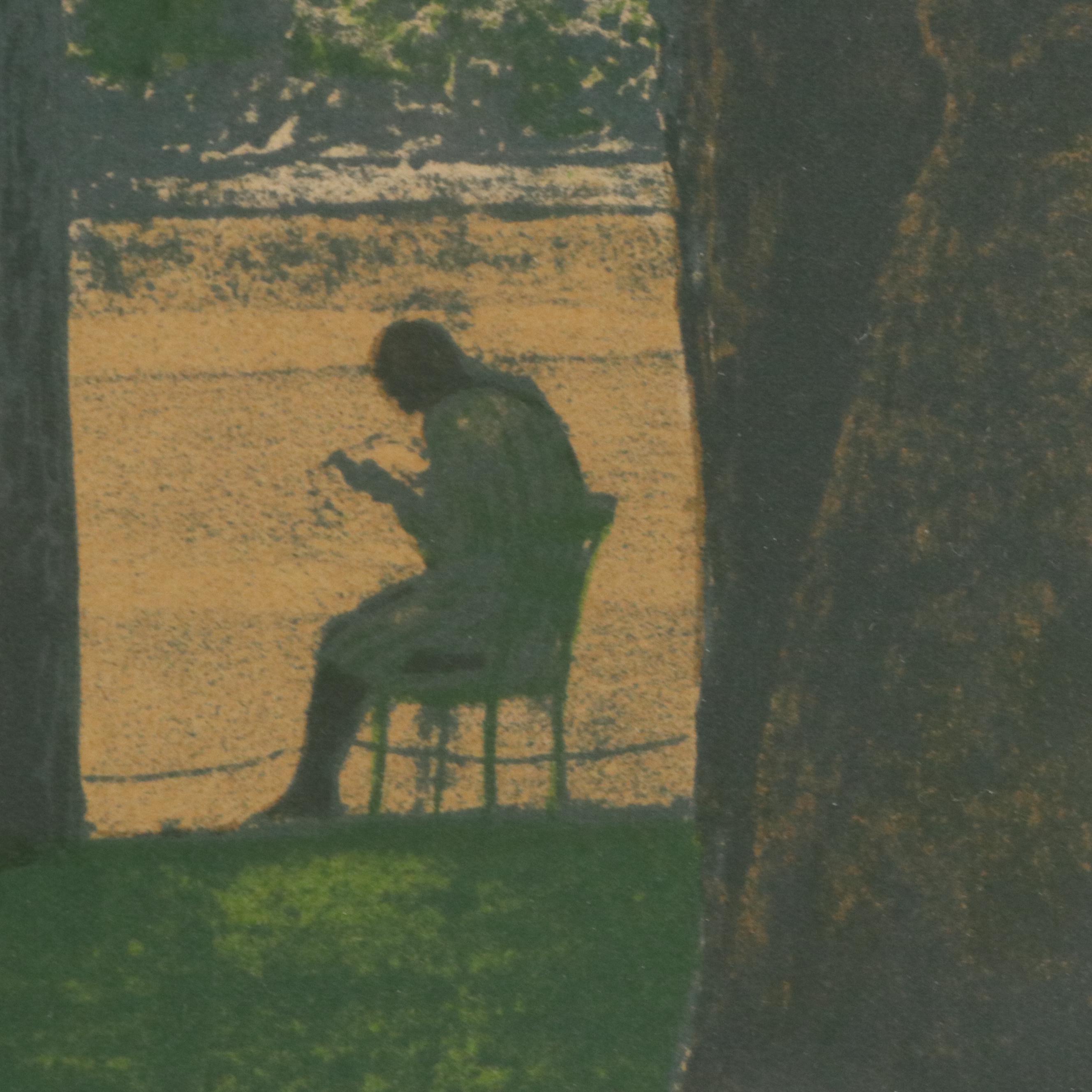 Harold Altman Color Lithograph "Two Trees," Mid to Late 20th Century