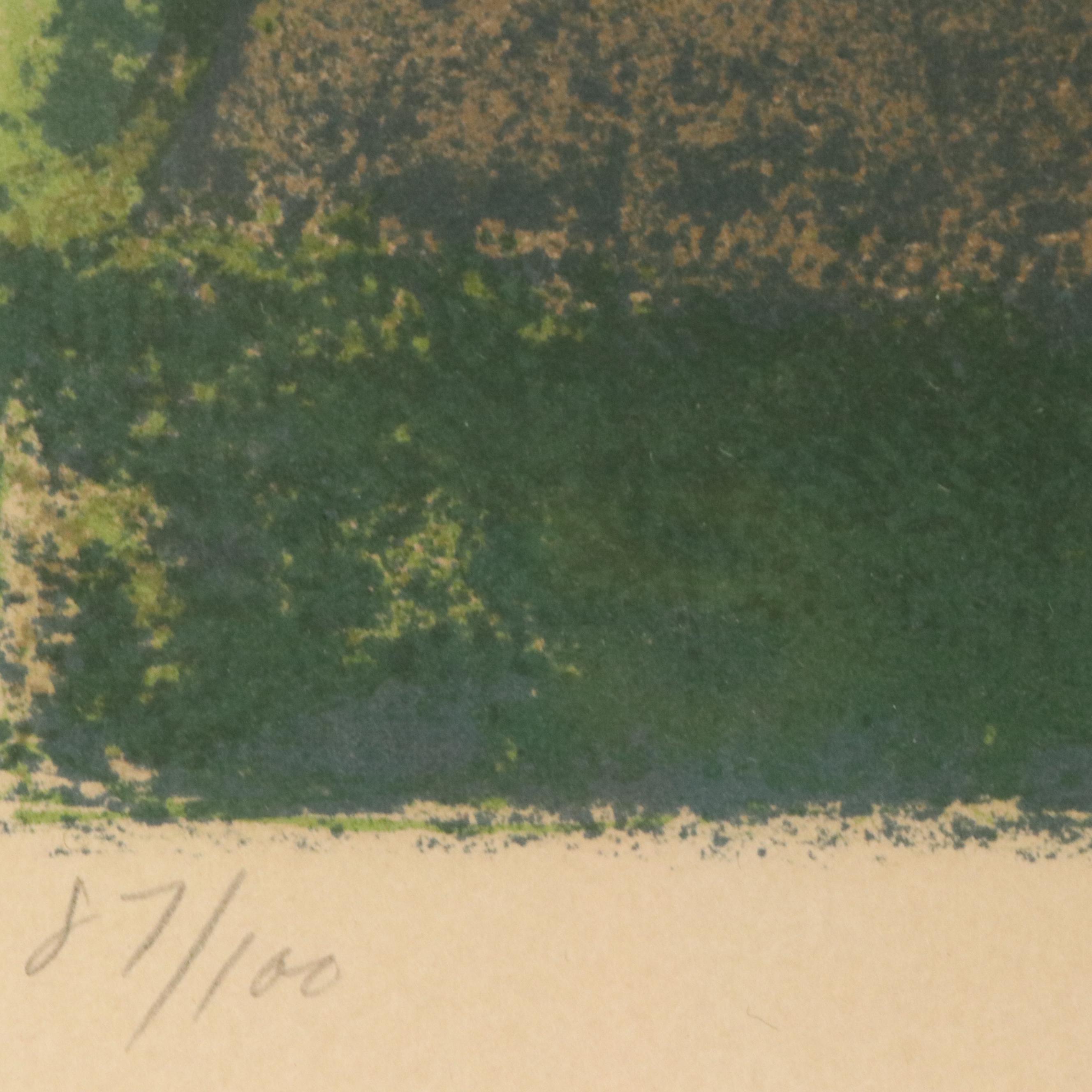 Harold Altman Color Lithograph "Two Trees," Mid to Late 20th Century