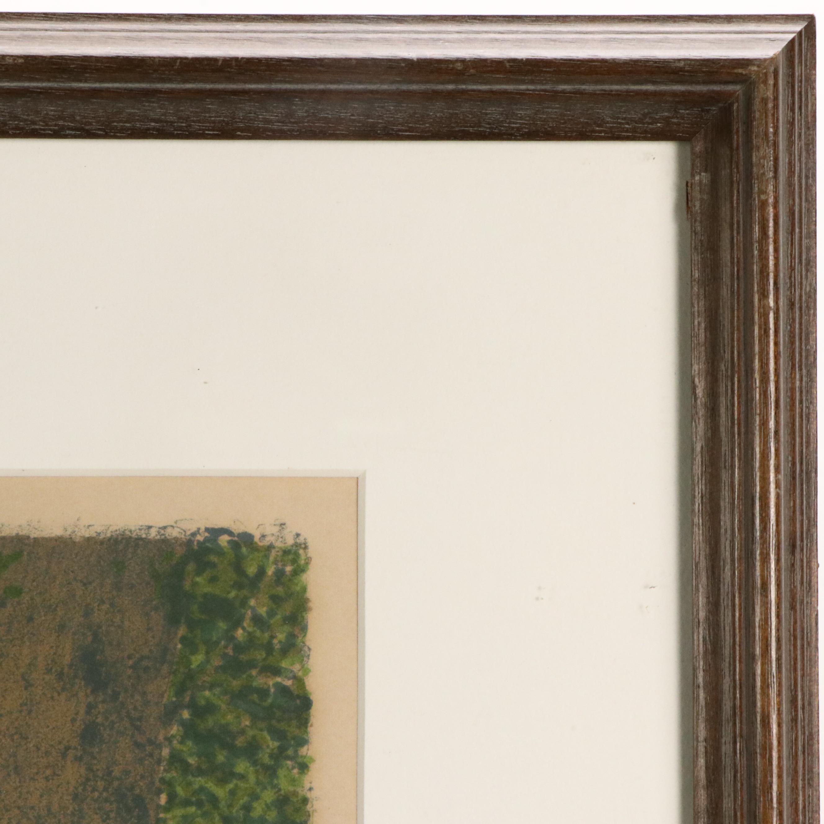 Harold Altman Color Lithograph "Two Trees," Mid to Late 20th Century