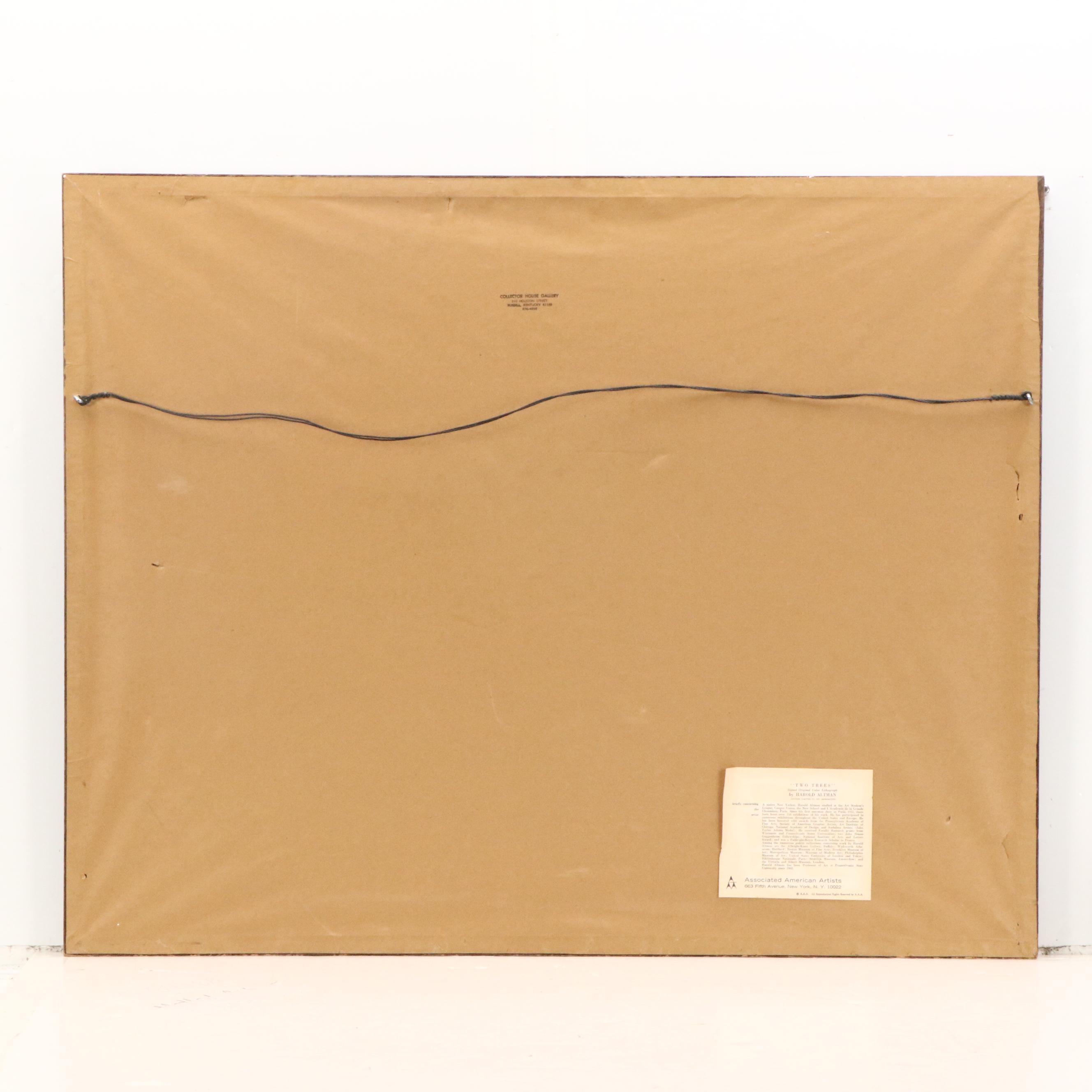 Harold Altman Color Lithograph "Two Trees," Mid to Late 20th Century