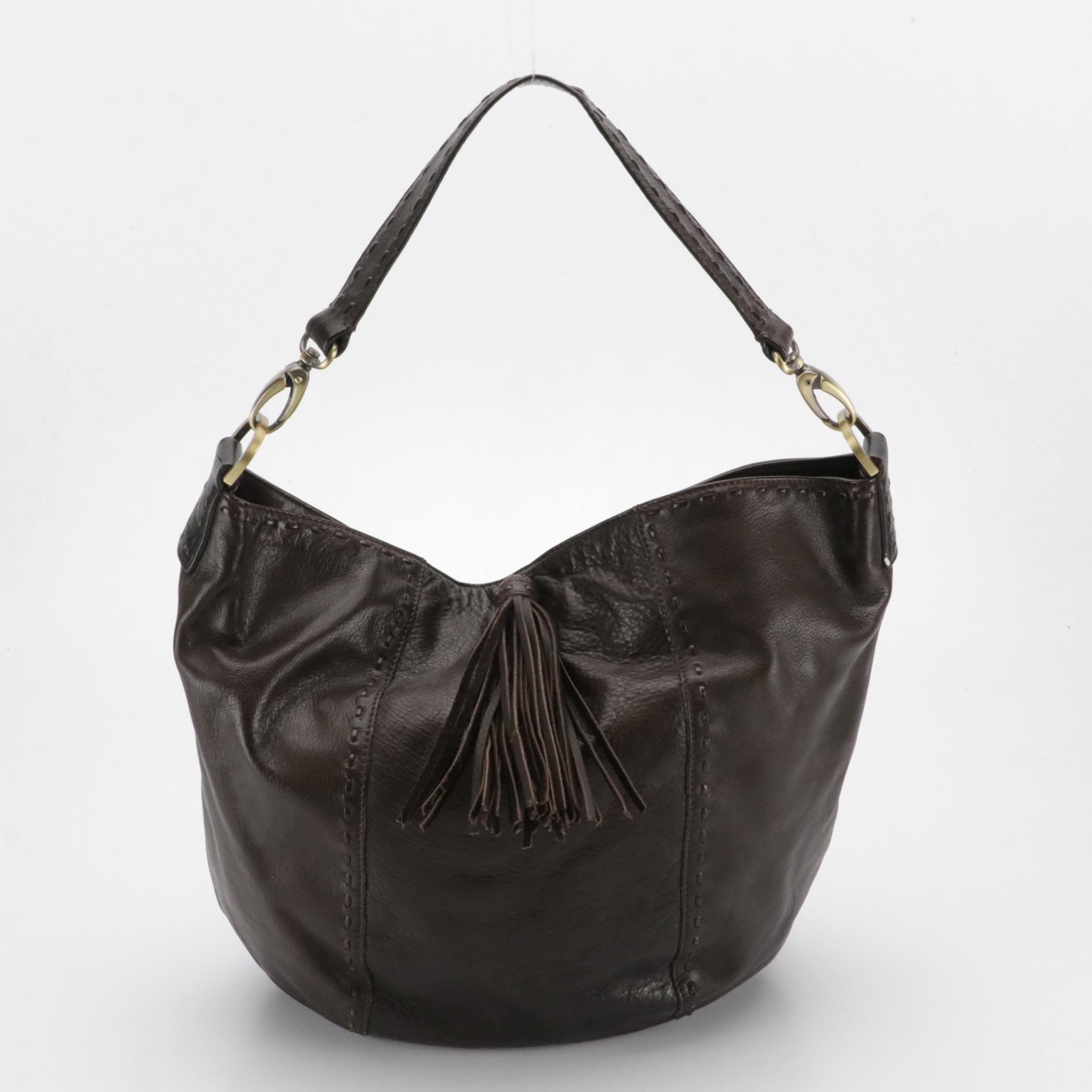 Brahmin Vintage Quilted Leather Bag with Croc Details, Sigris Olsen Hobo Bag