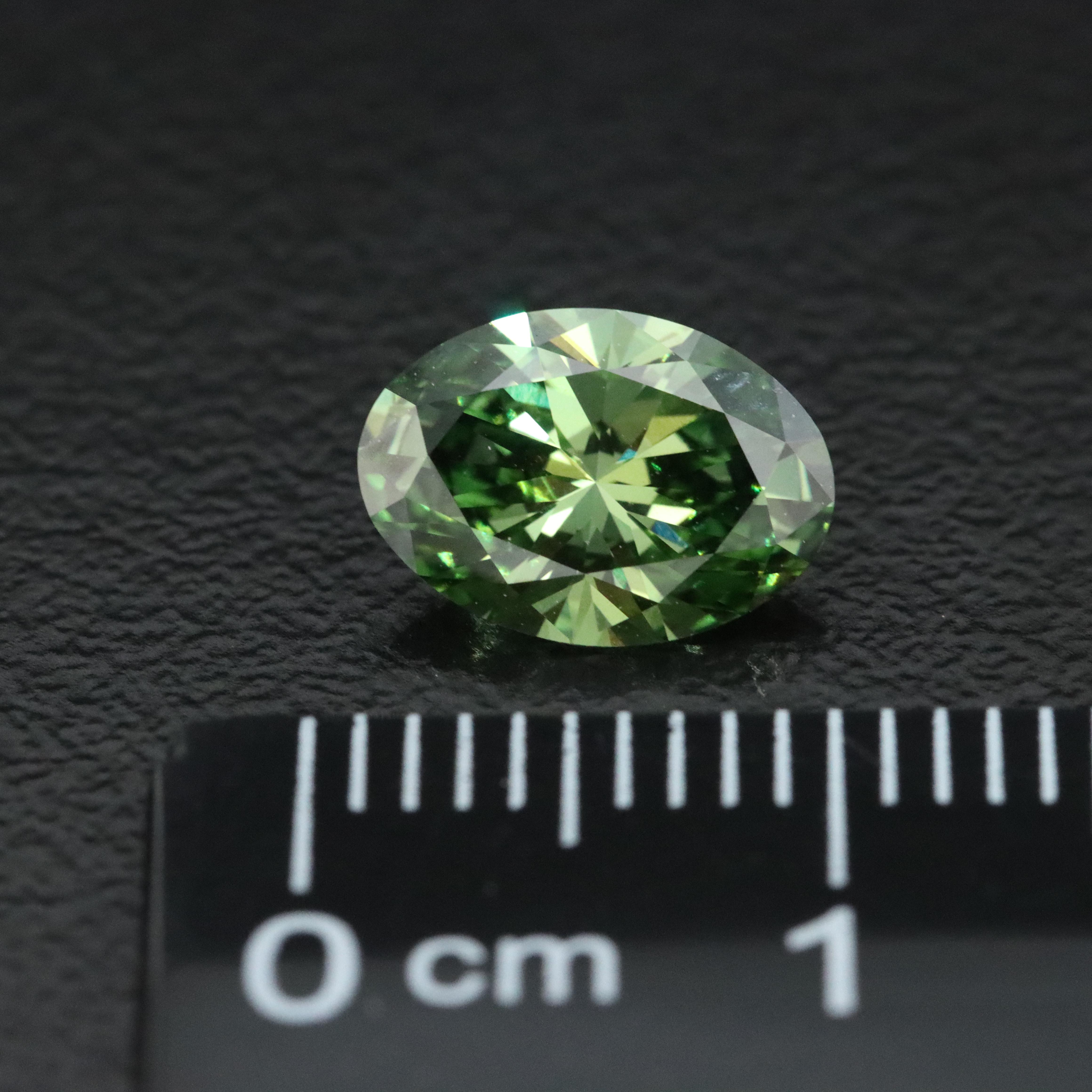 Loose 1.46 CT Lab Grown Fancy Green Diamond with IGI Report