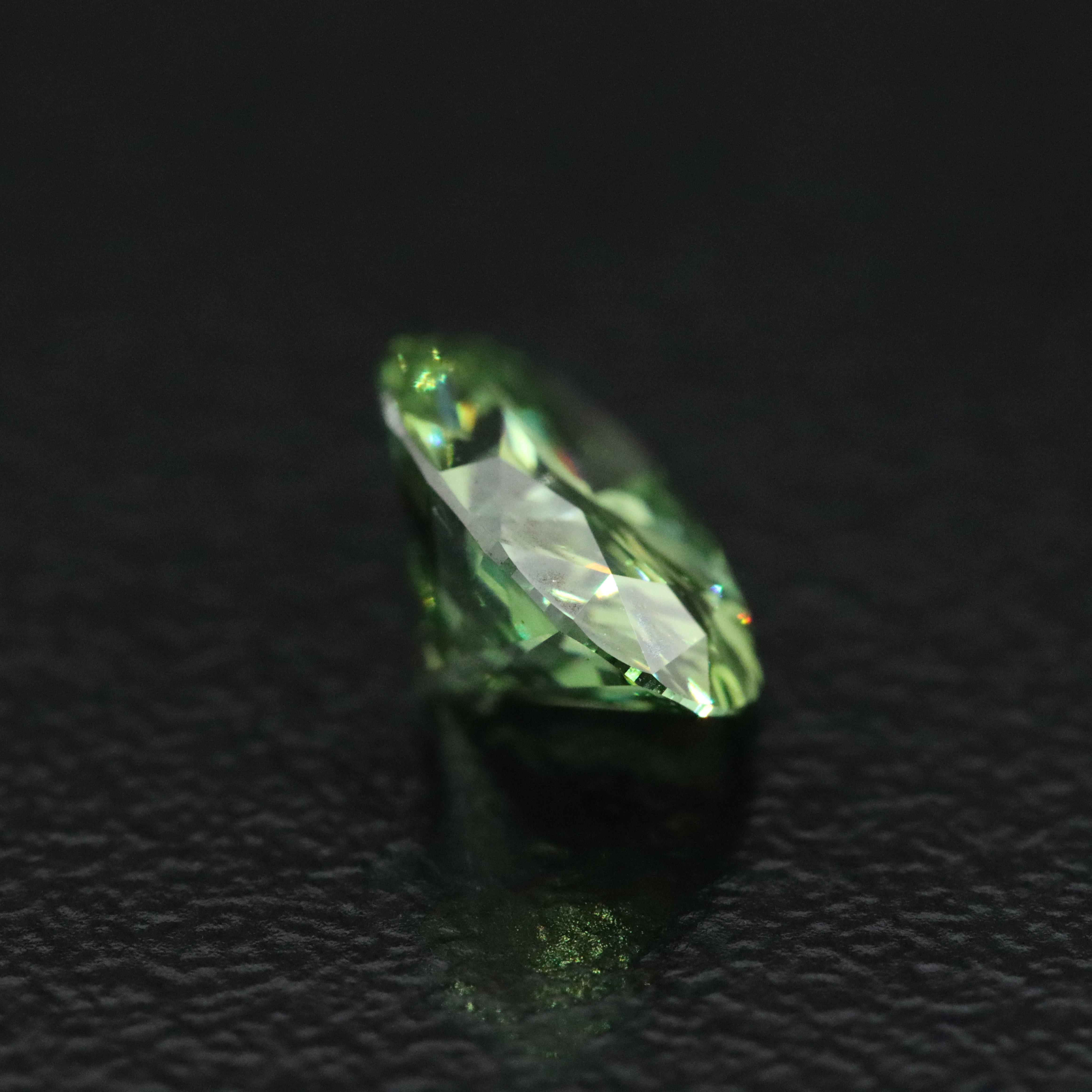 Loose 1.46 CT Lab Grown Fancy Green Diamond with IGI Report