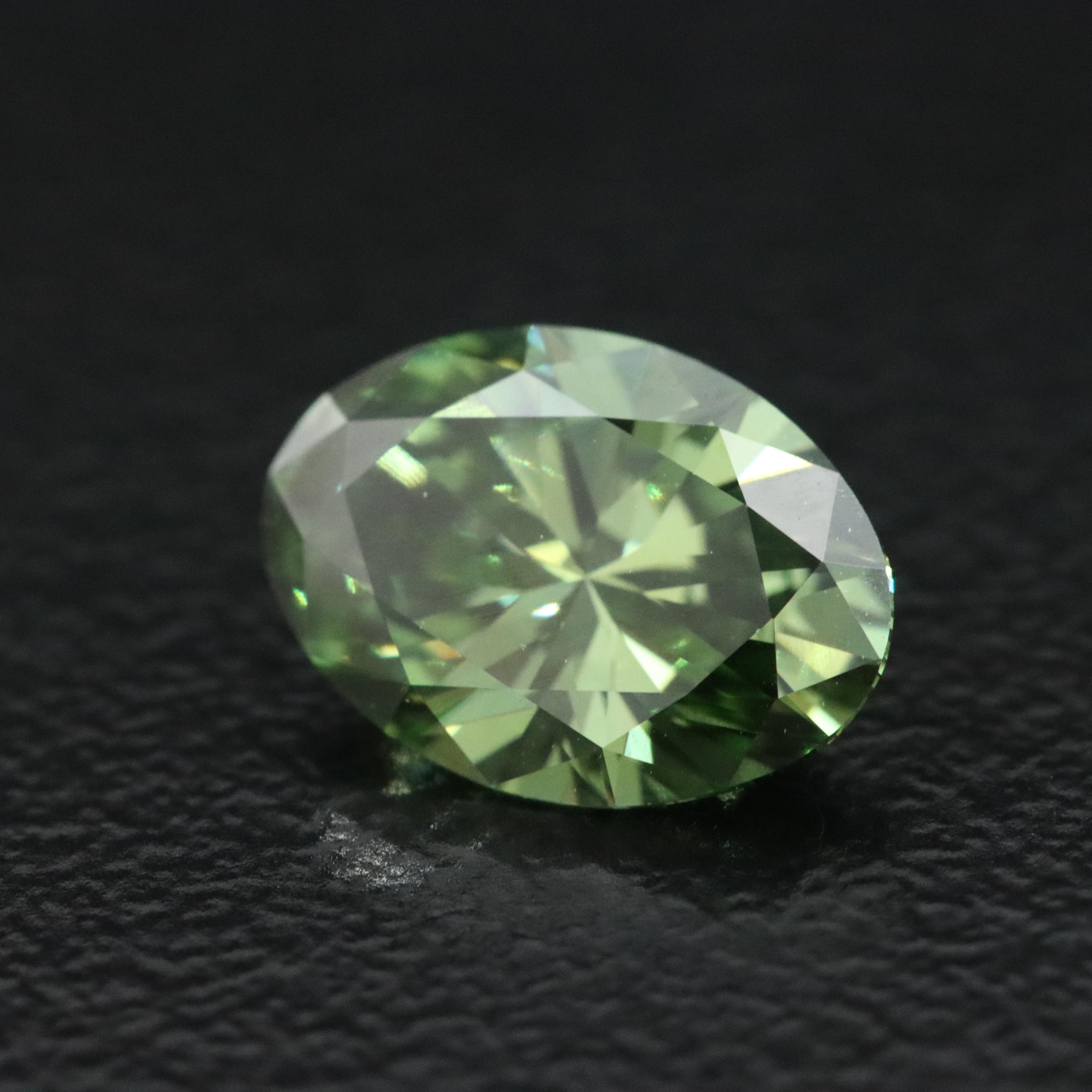 Loose 1.46 CT Lab Grown Fancy Green Diamond with IGI Report