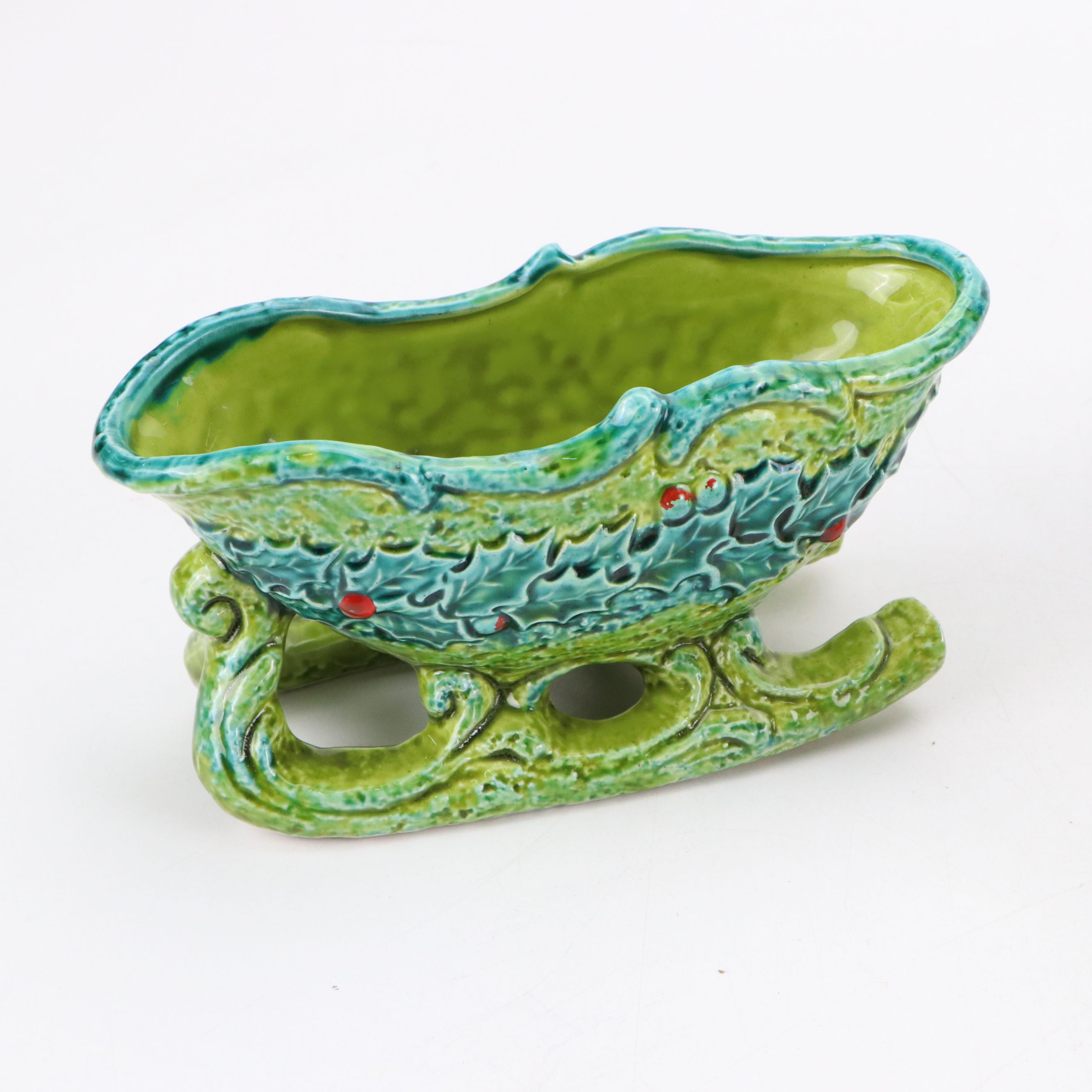 Napco Christmas Angel Ornaments, Sled and Wreath Planters with More, Mid-20th C.