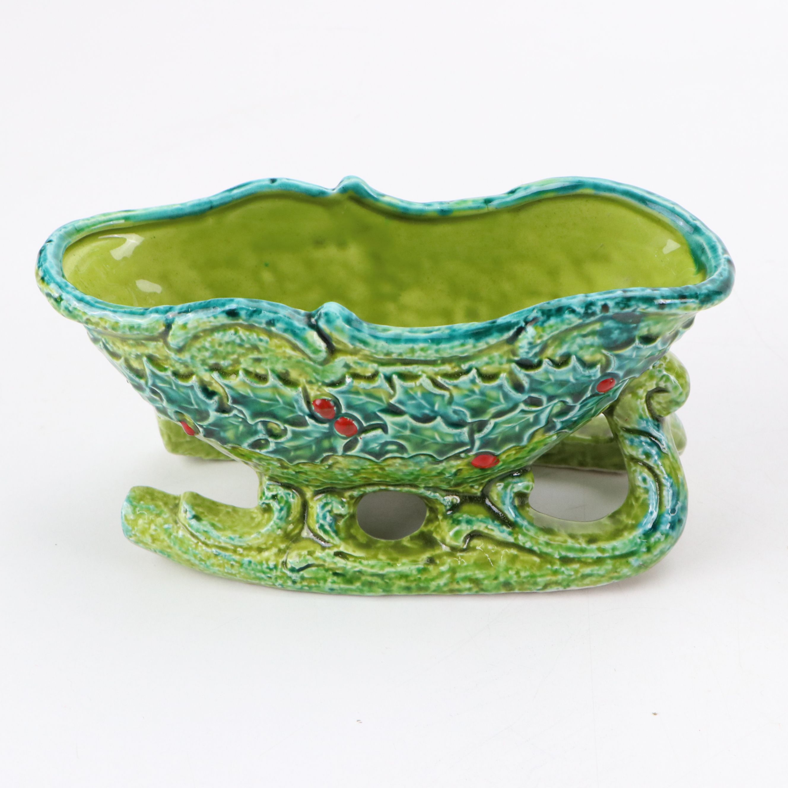 Napco Christmas Angel Ornaments, Sled and Wreath Planters with More, Mid-20th C.