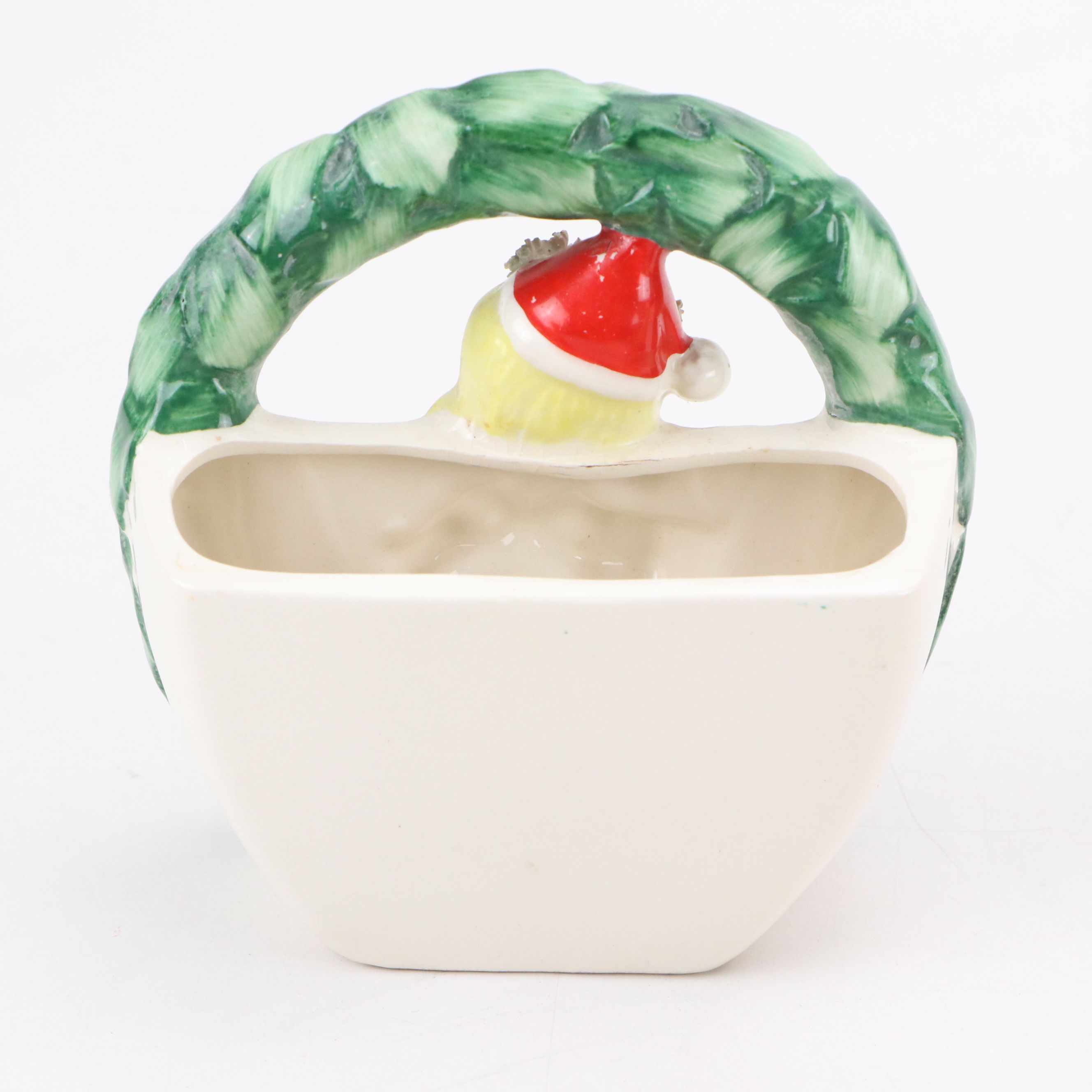 Napco Christmas Angel Ornaments, Sled and Wreath Planters with More, Mid-20th C.