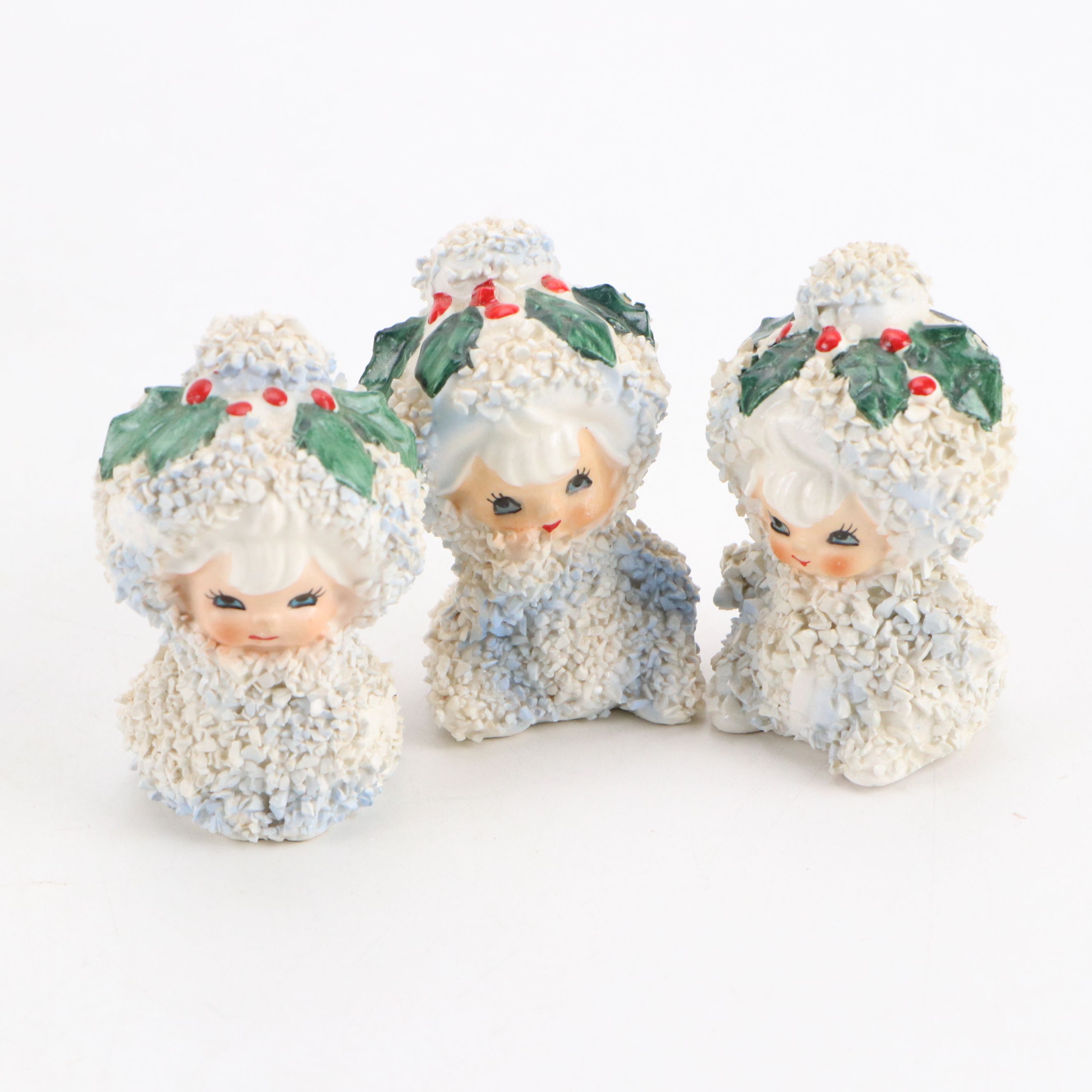 Napco Christmas Angel Ornaments, Sled and Wreath Planters with More, Mid-20th C.