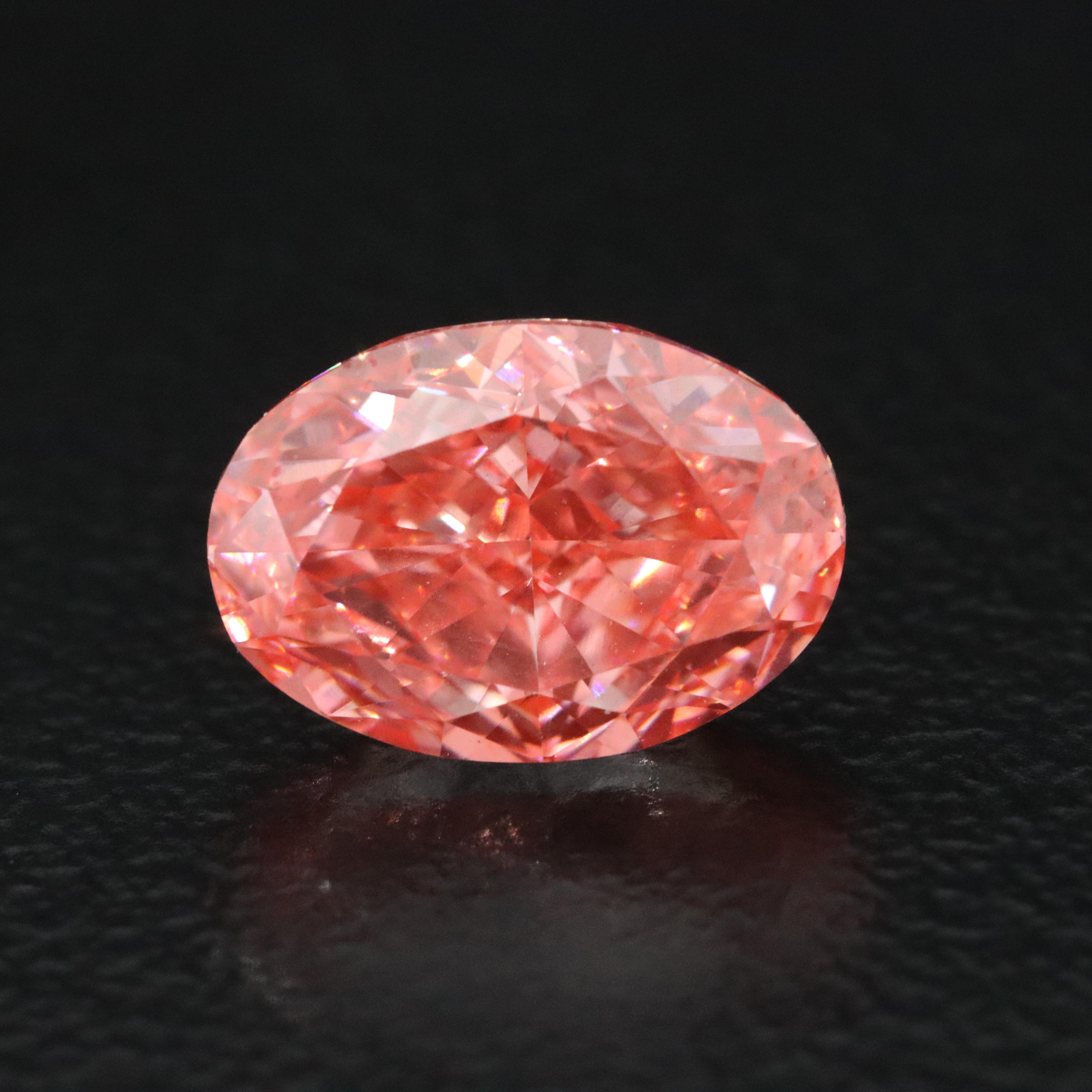 Loose 2.01 CT Lab Grown Fancy Pink Diamond with IGI Report