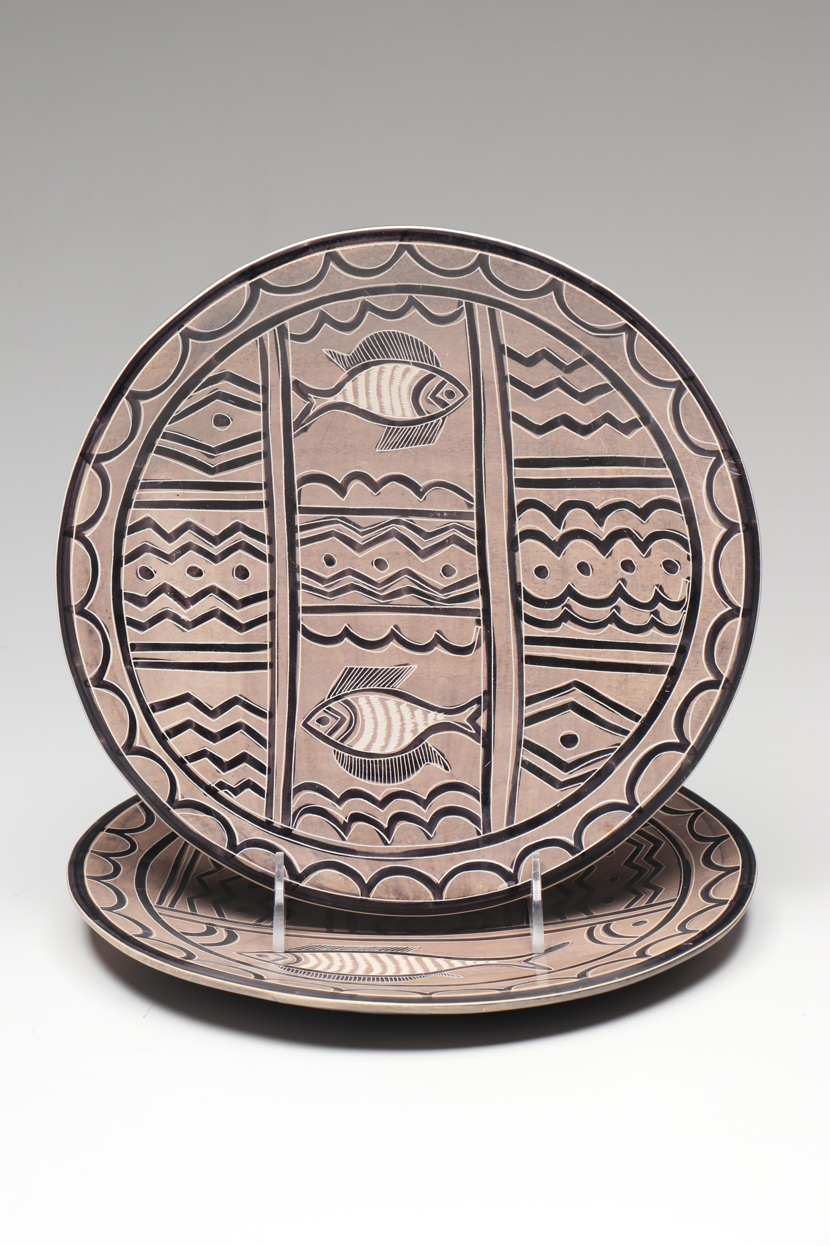 Kenyan Carved Soapstone Plates, Coasters, Guatemalan Alligator