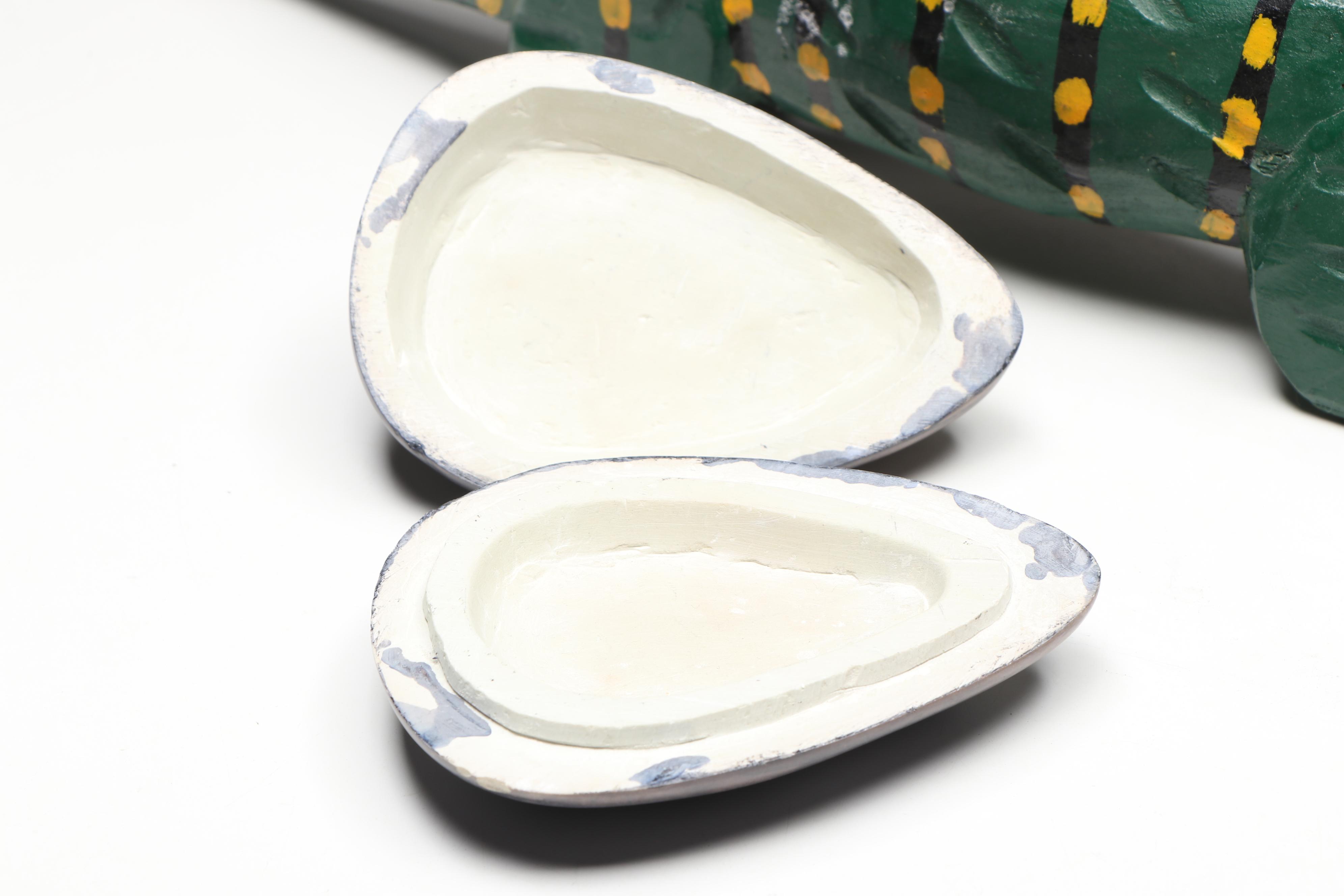 Kenyan Carved Soapstone Plates, Coasters, Guatemalan Alligator