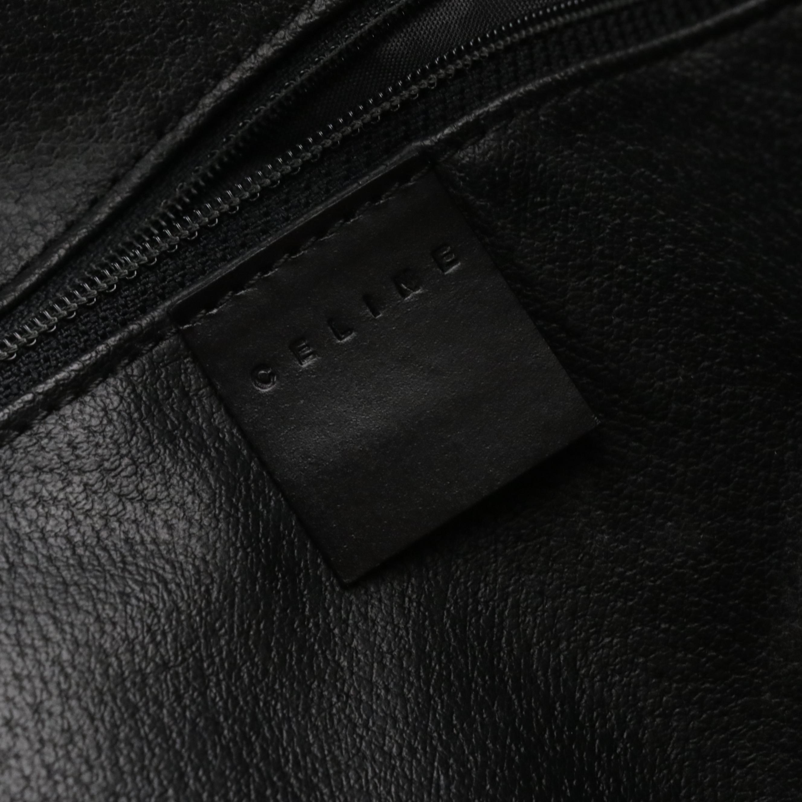 Celine Duffle Bag in Dark Brown and Black Macadam Canvas & Black Leather