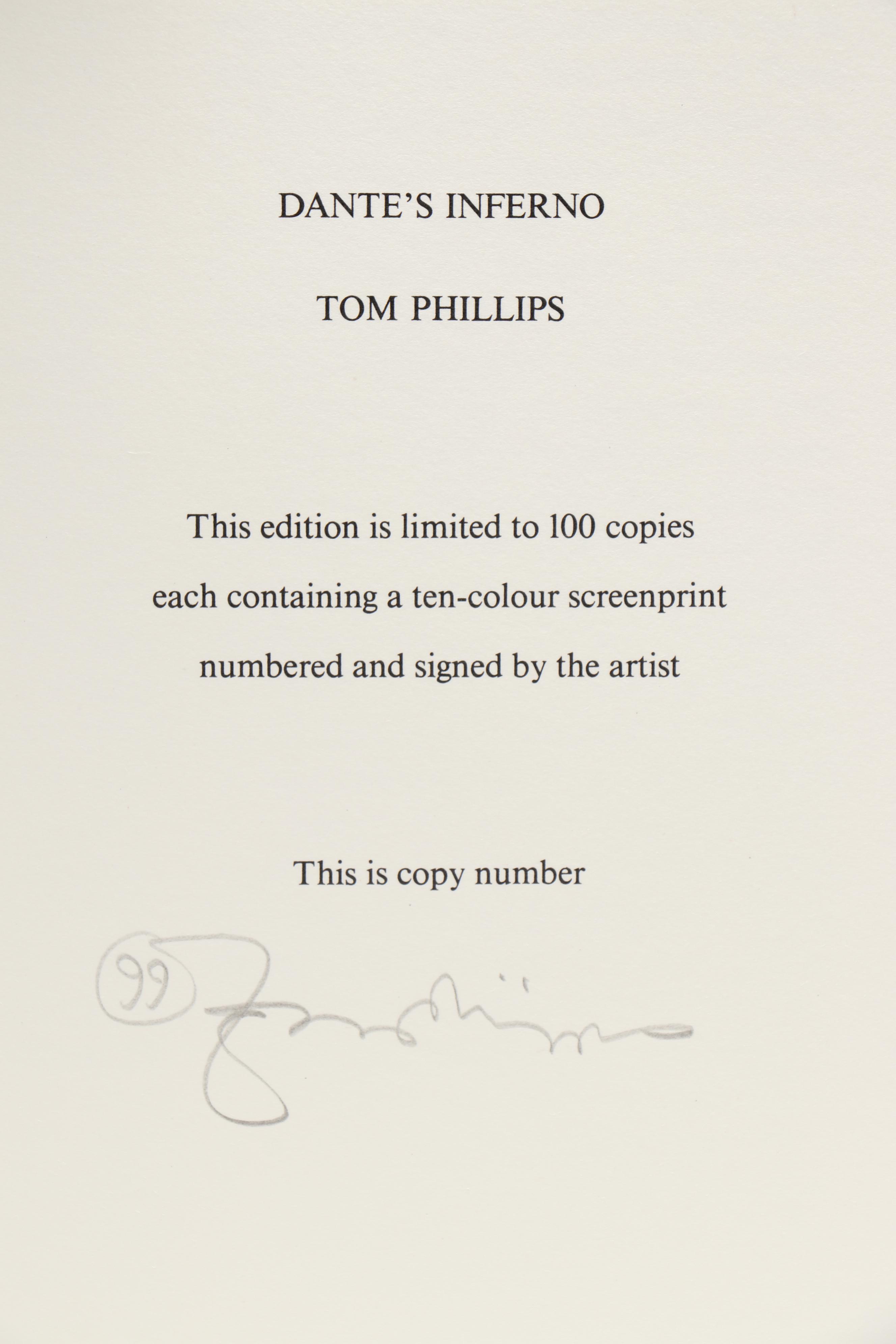 Tom Phillips Signed and Illustrated "Dante's Inferno" by Dante Alighieri, 1985