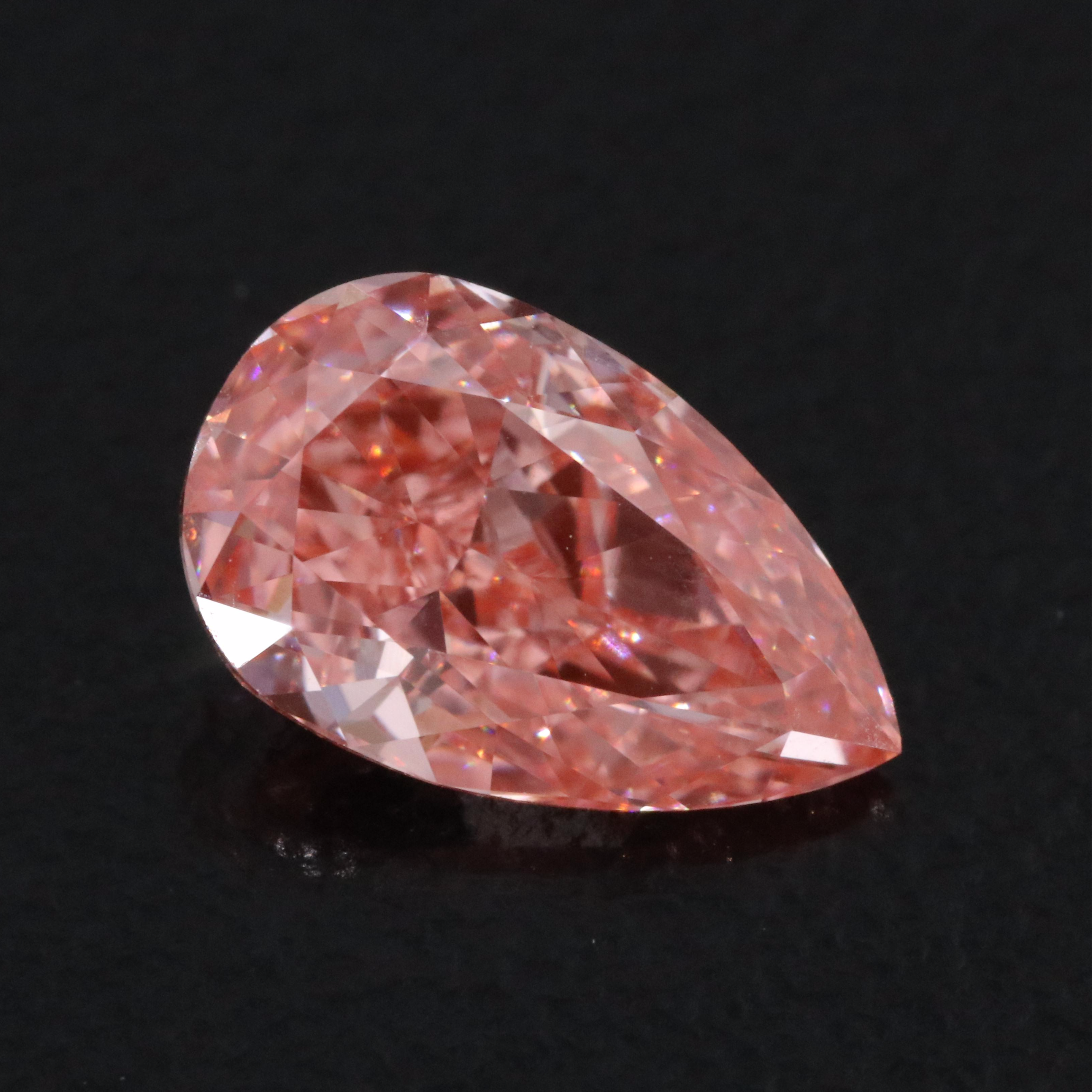 Loose 1.39 CT Lab Grown Fancy Pink Diamond with IGI Report
