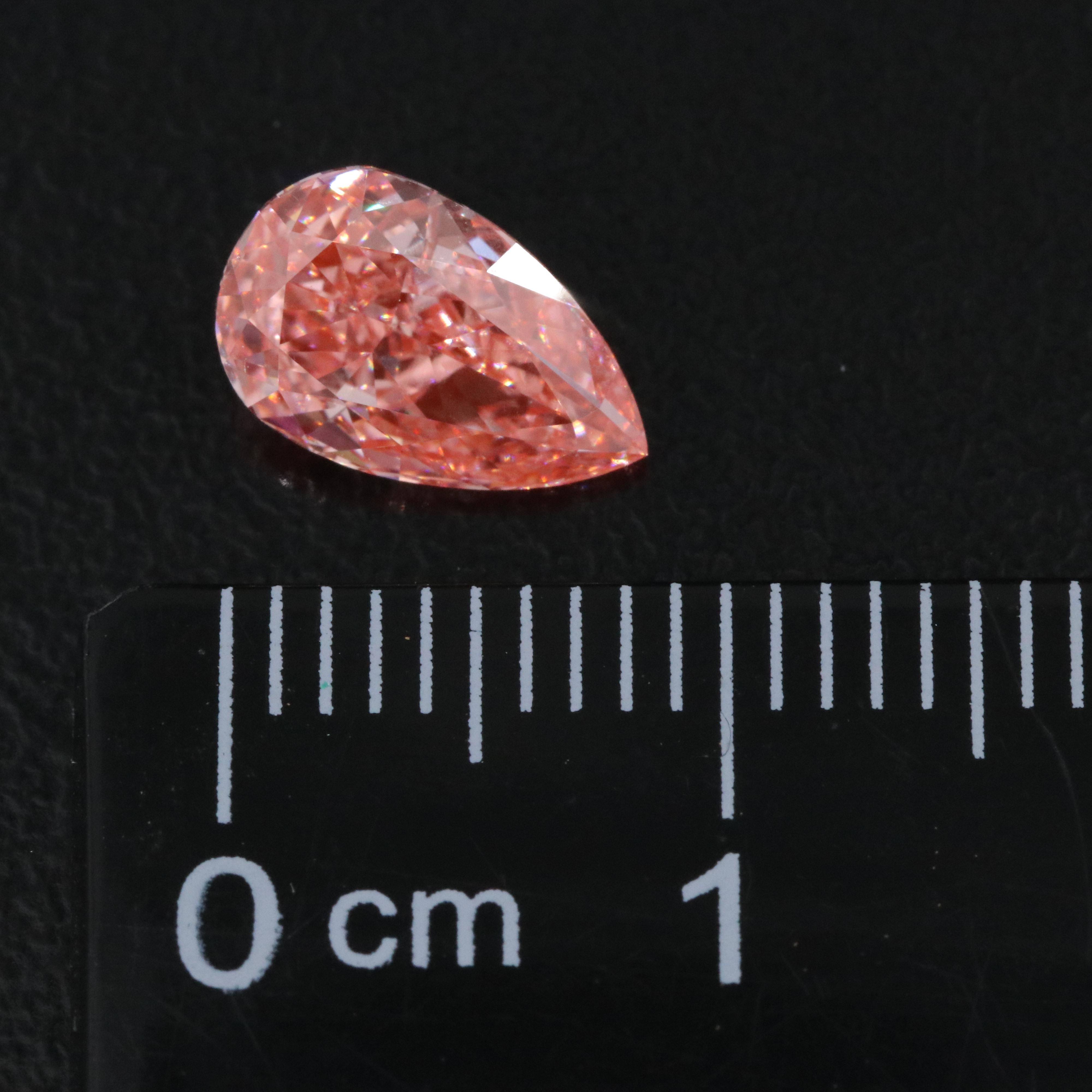 Loose 1.39 CT Lab Grown Fancy Pink Diamond with IGI Report
