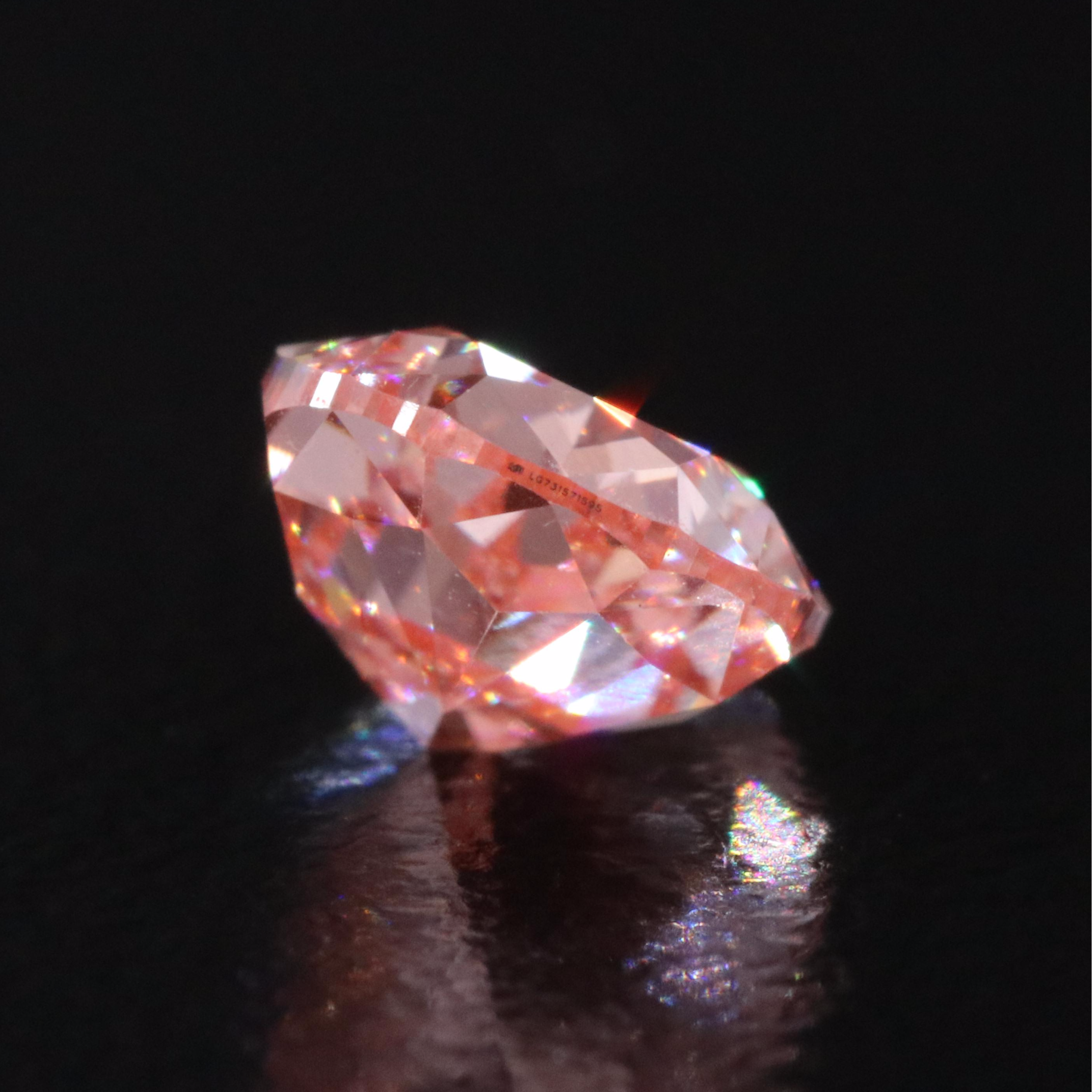Loose 1.39 CT Lab Grown Fancy Pink Diamond with IGI Report