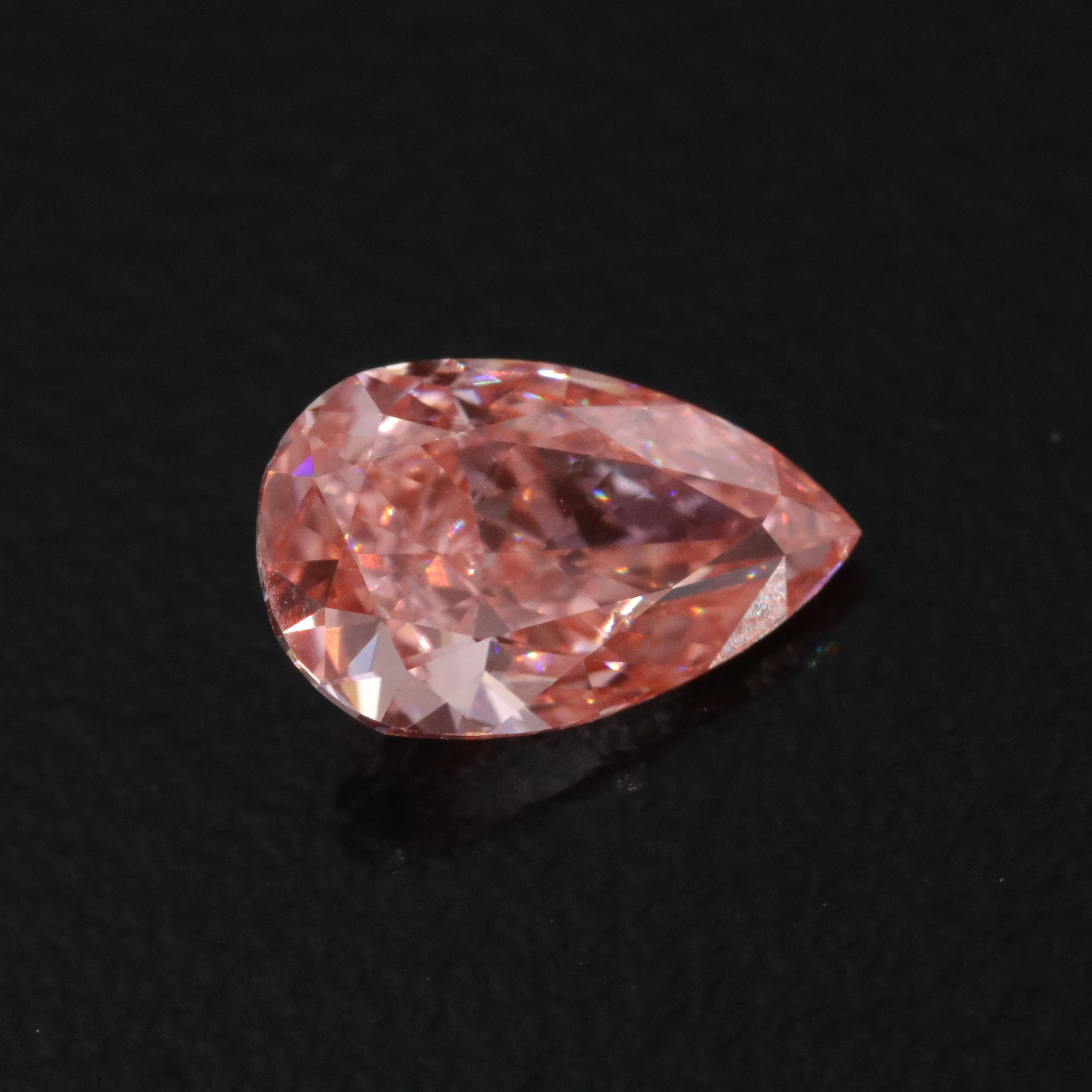Loose 1.39 CT Lab Grown Fancy Pink Diamond with IGI Report