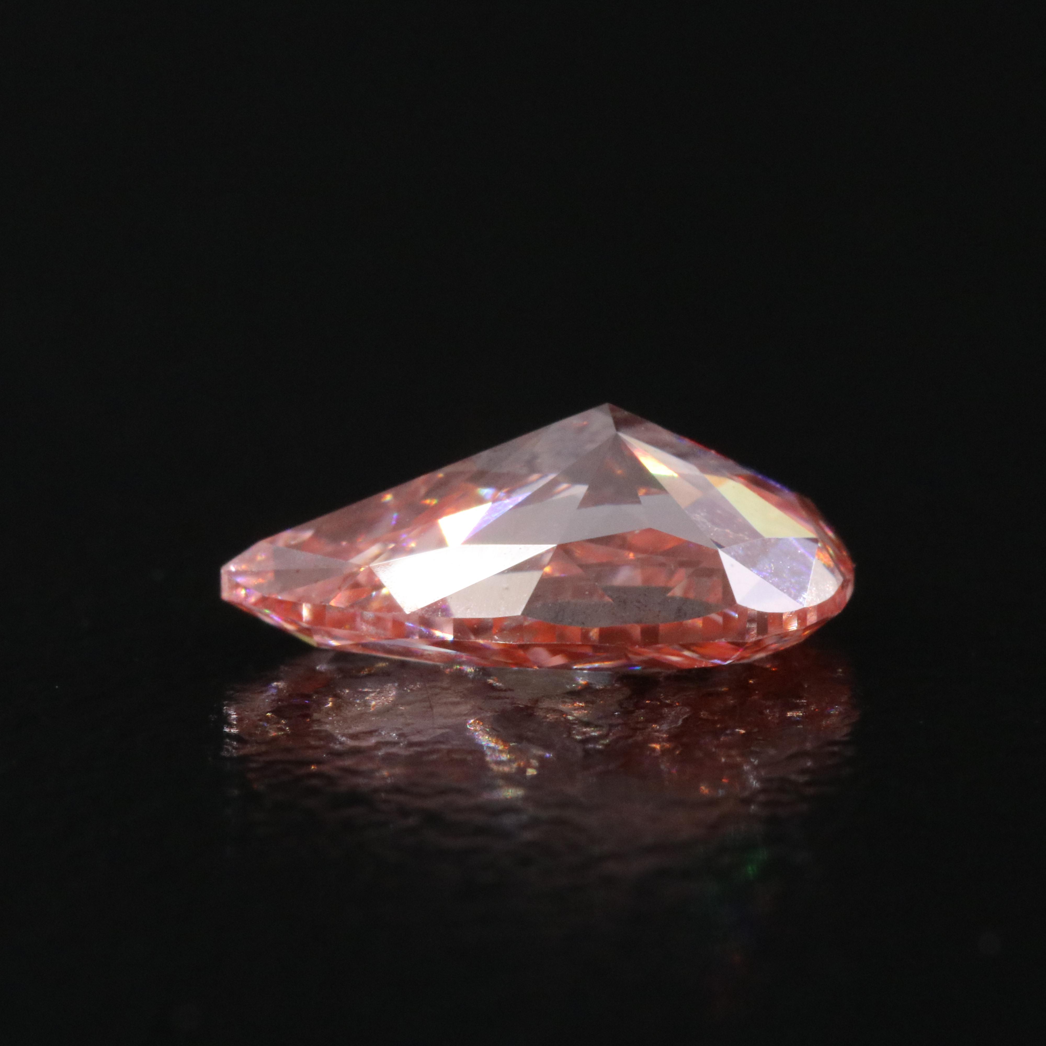 Loose 1.39 CT Lab Grown Fancy Pink Diamond with IGI Report