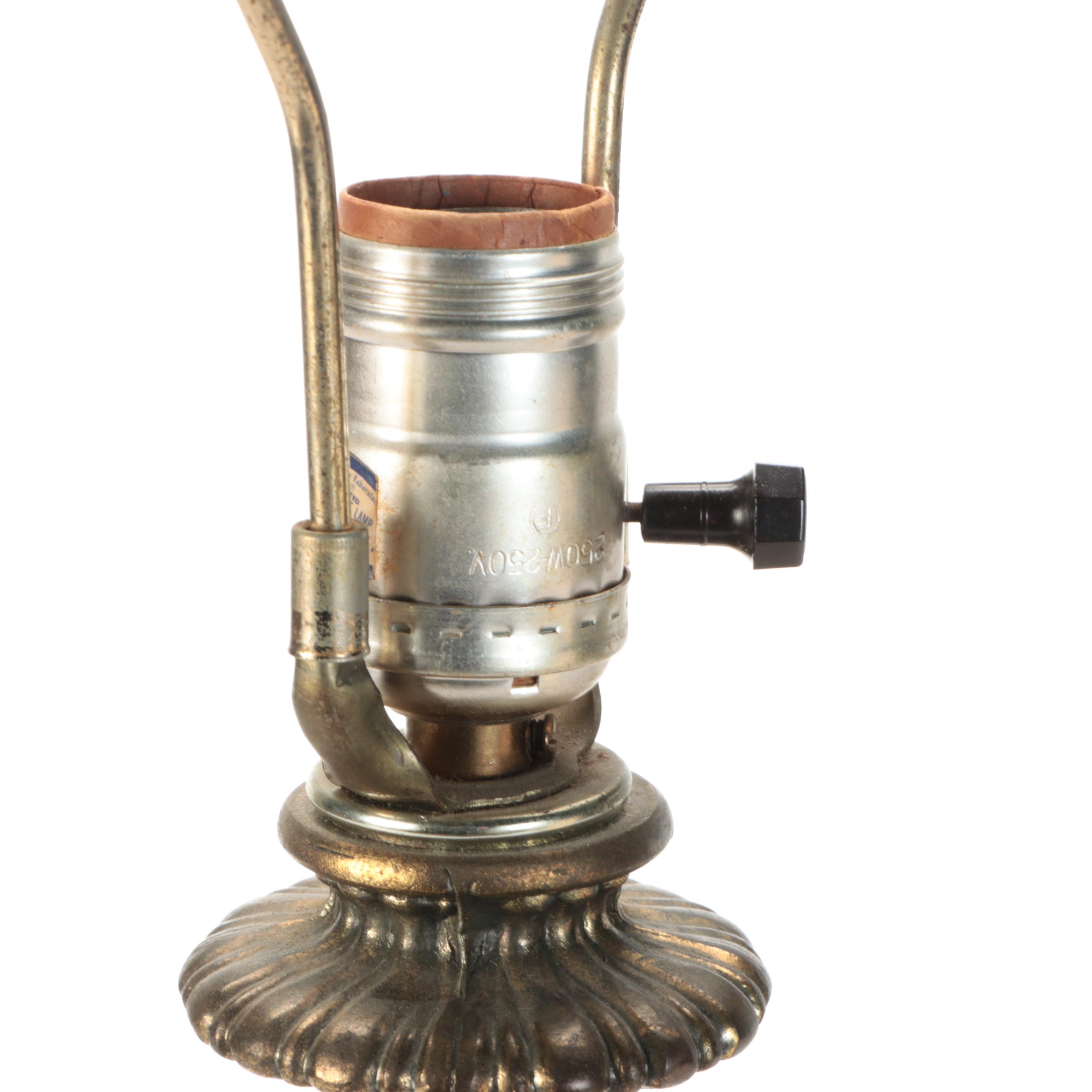 Hollywood Regency Ceramic Urn Table Lamp with Lobed Drum Shade, 1960s