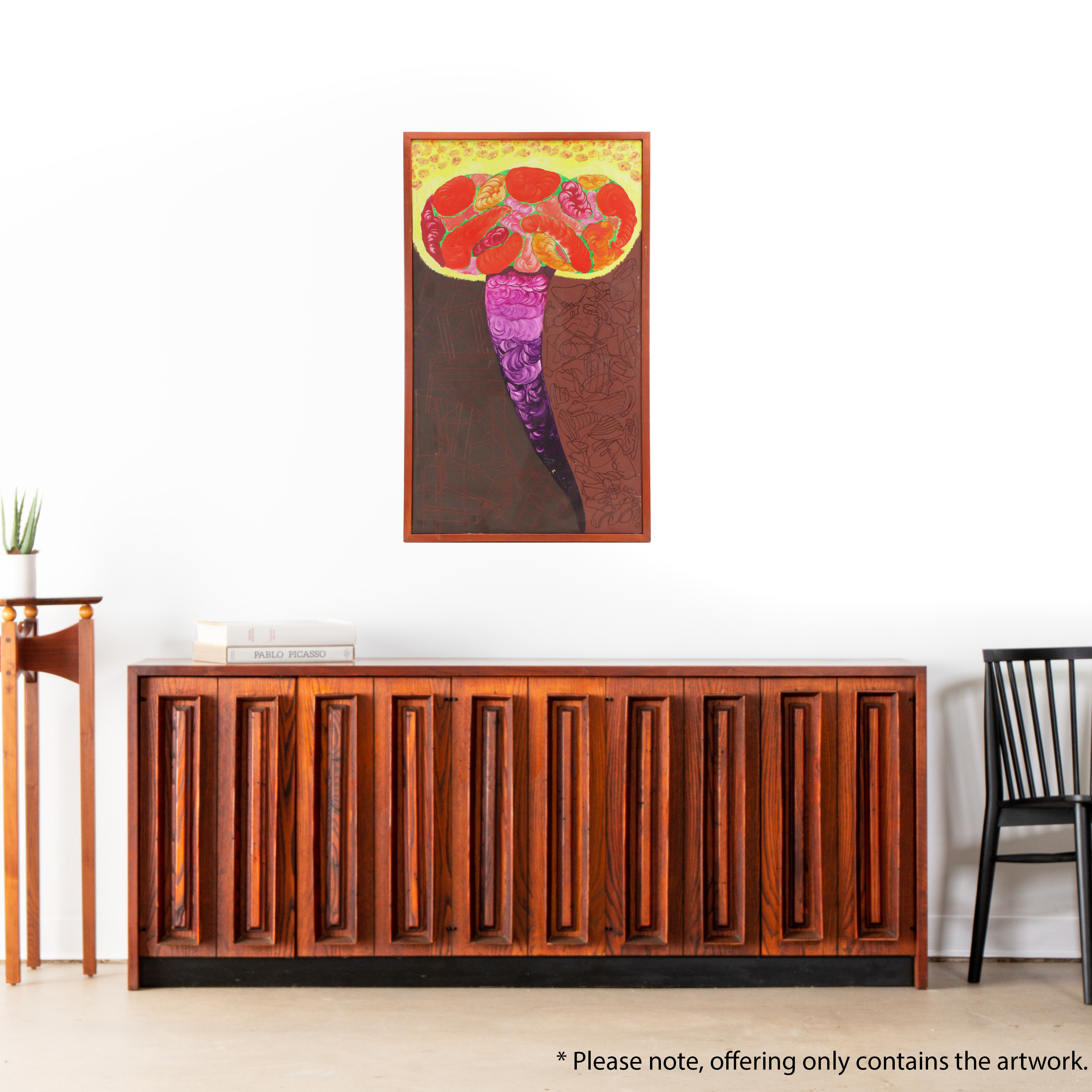 H. Burrell Abstract Acrylic Painting "Hatache," 1960