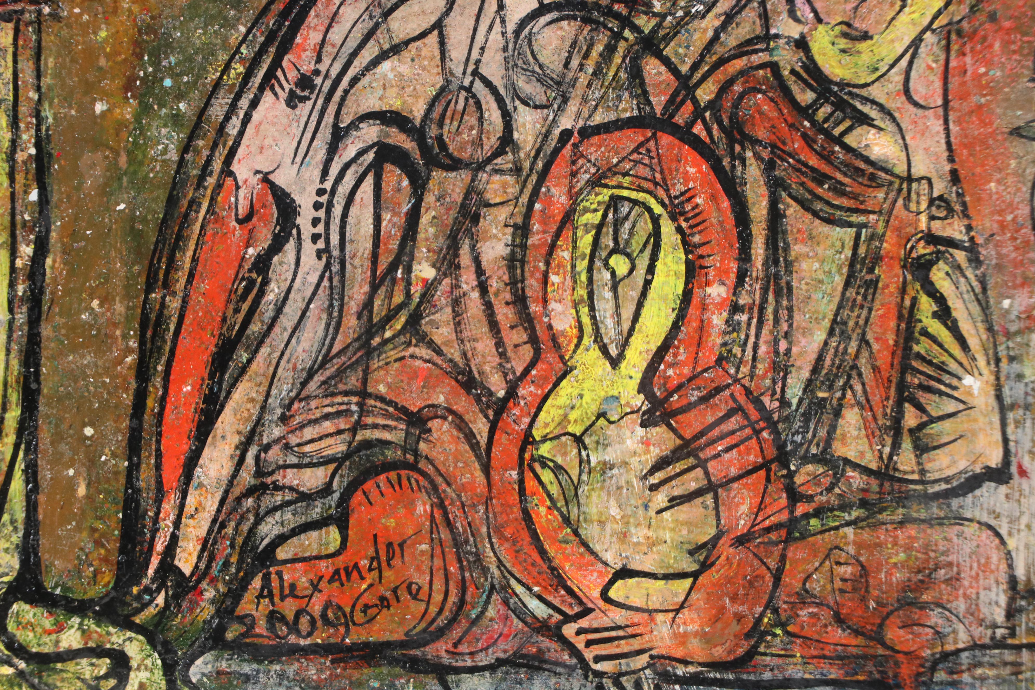 Alexander Gore Stylized Oil Painting "Hard Relationship," 2009