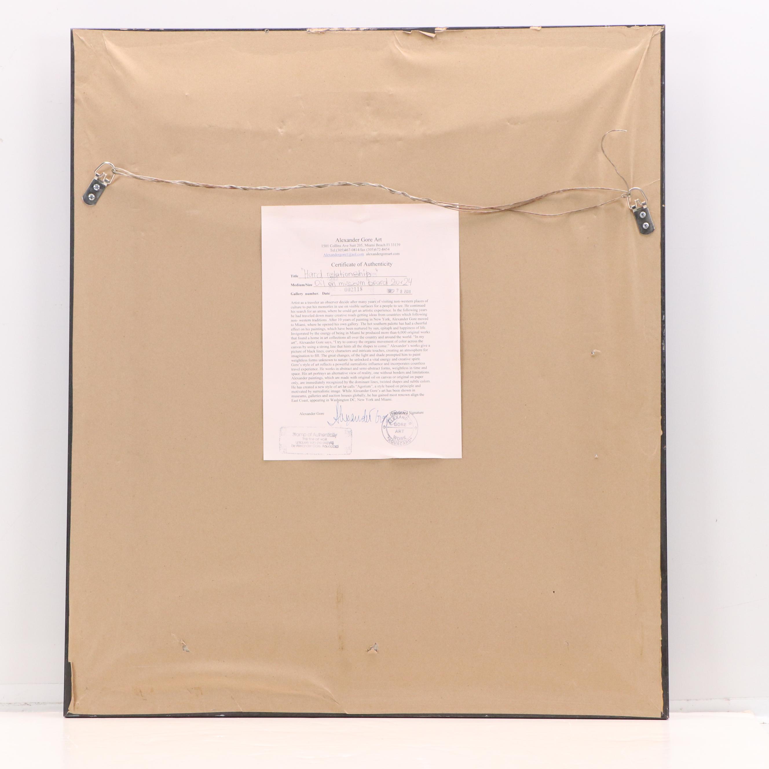 Alexander Gore Stylized Oil Painting "Hard Relationship," 2009