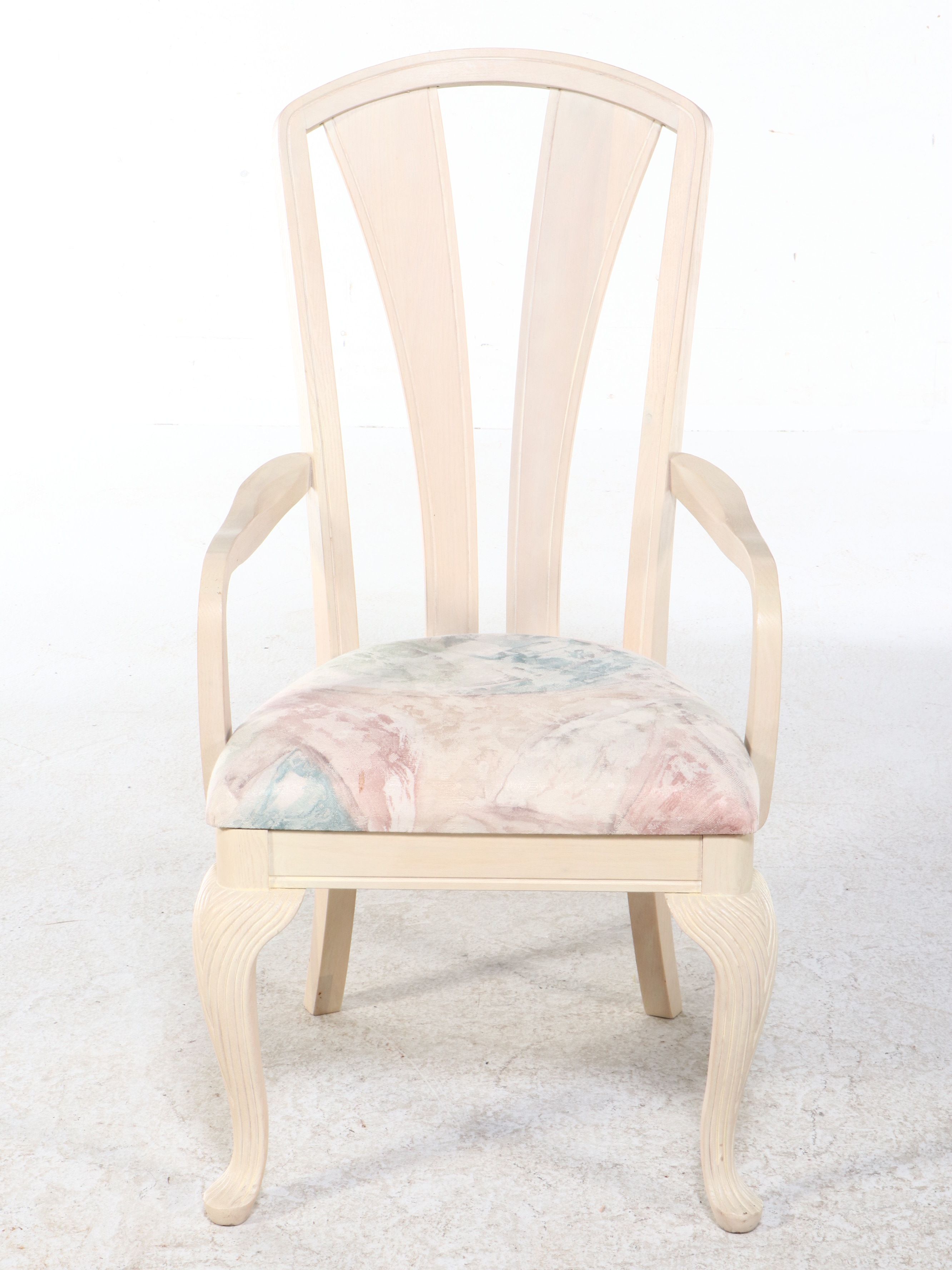 The Keller Mfg. Co. Queen Anne Style White Washed Wood Dining Set