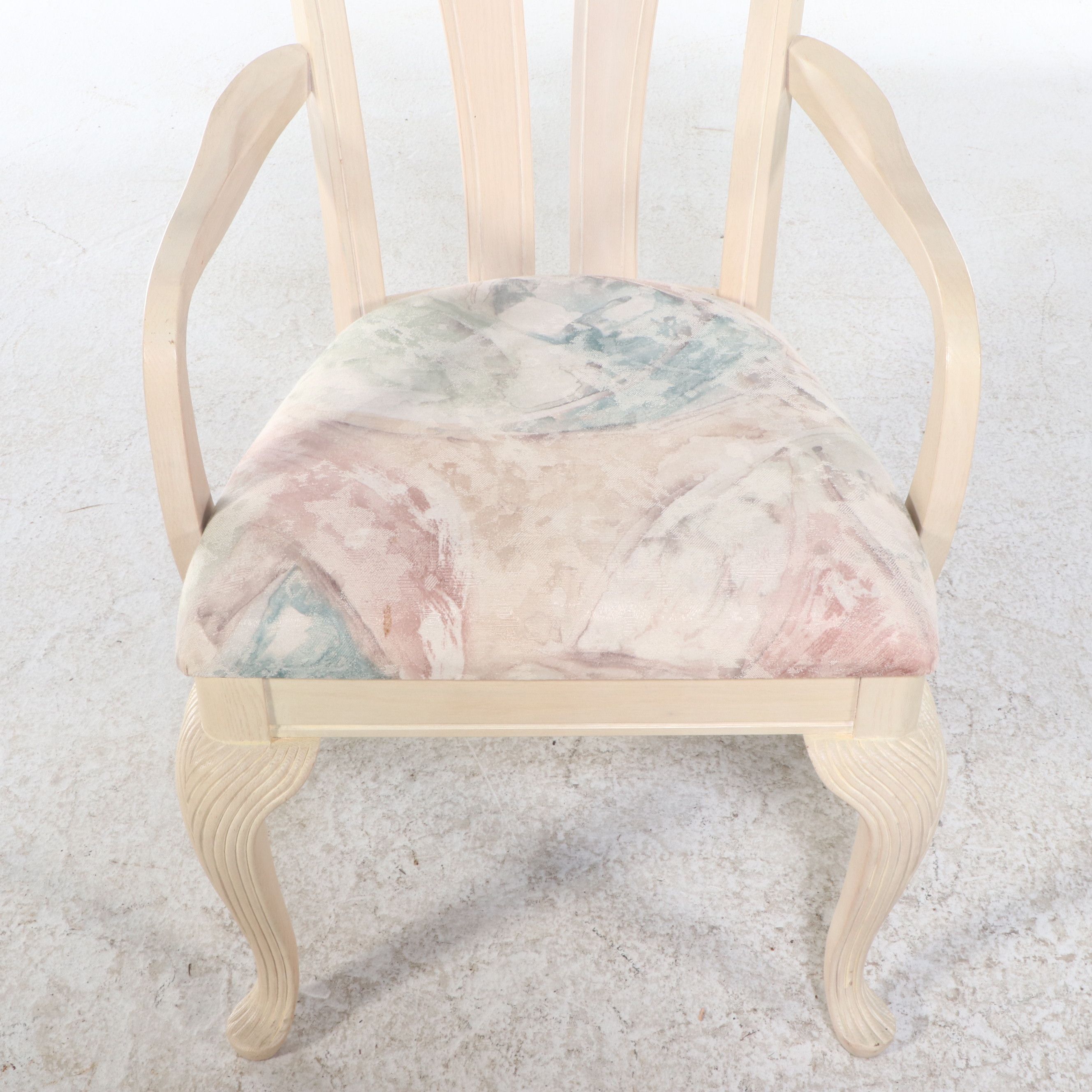 The Keller Mfg. Co. Queen Anne Style White Washed Wood Dining Set