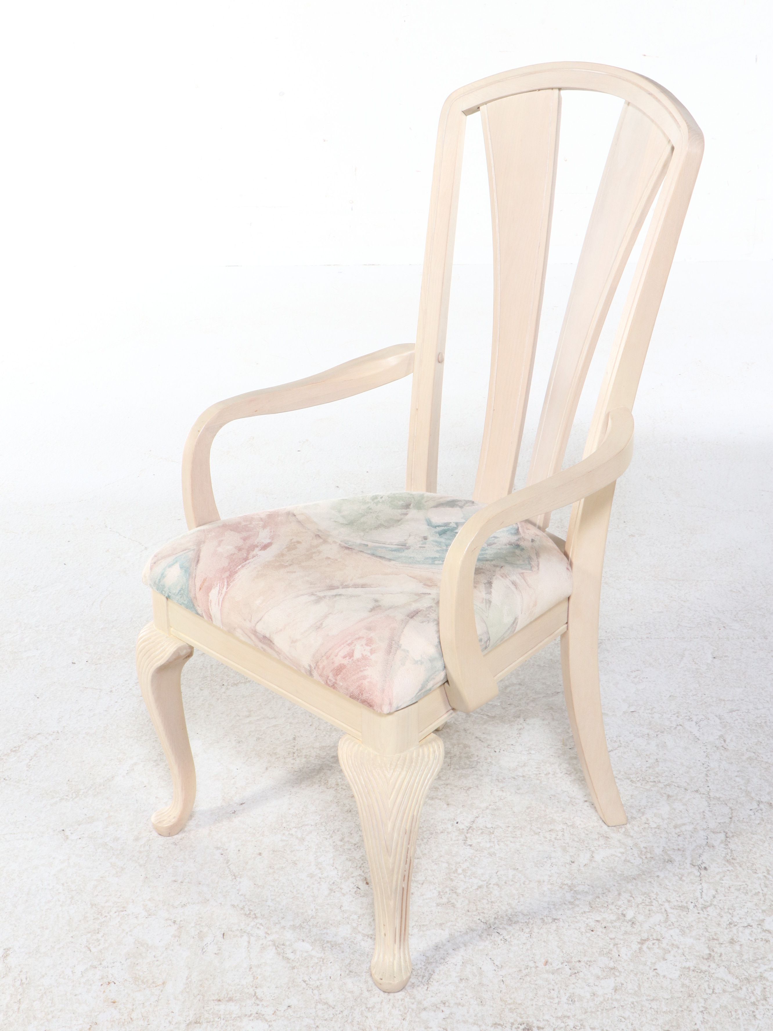 The Keller Mfg. Co. Queen Anne Style White Washed Wood Dining Set