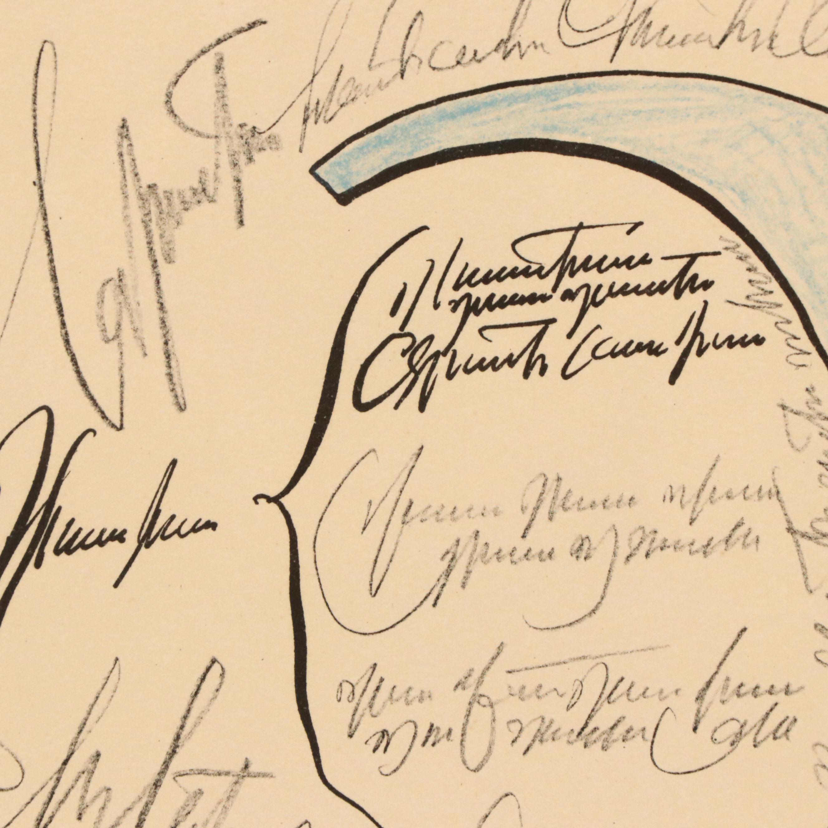 Saul Steinberg Lithograph "Speech," 1966