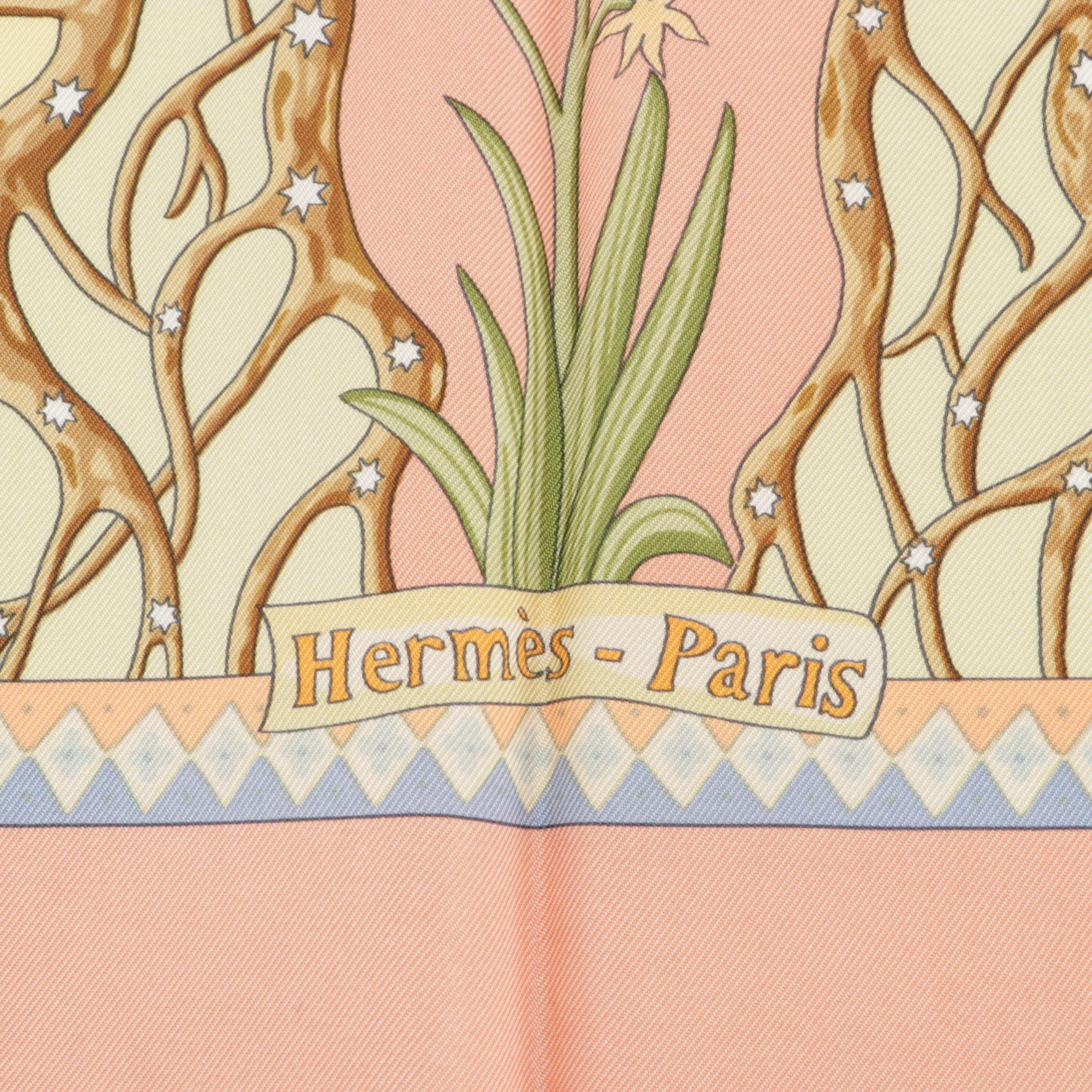 Hermès "Axis Mundi" Silk Twill Scarf 90