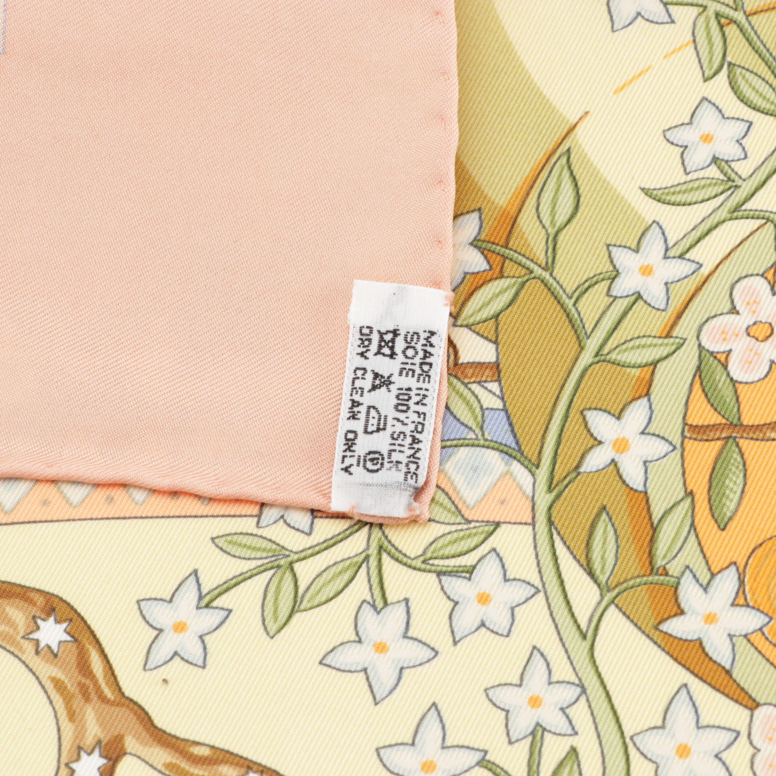 Hermès "Axis Mundi" Silk Twill Scarf 90