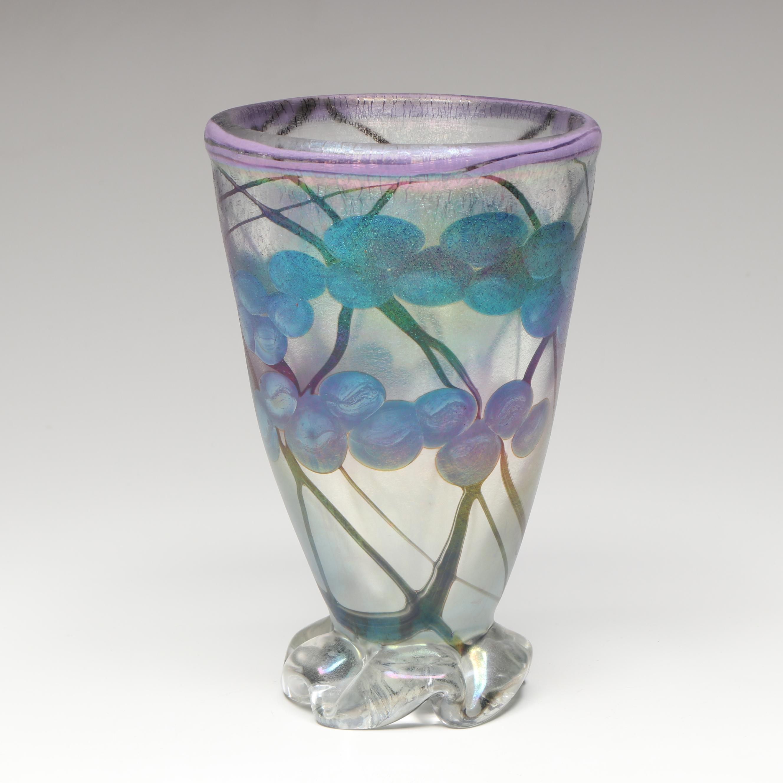 Nick Delmatto Art Glass Vase, 1995