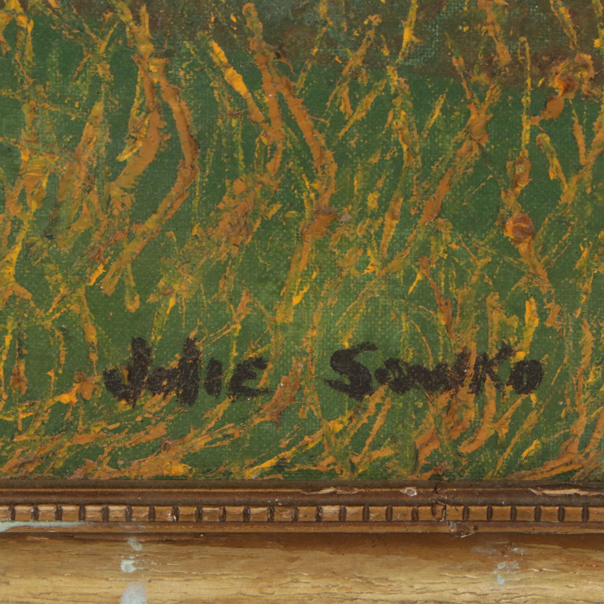 Julie Sowko River Landscape with Boat Dock, Mid to Late 20th Century