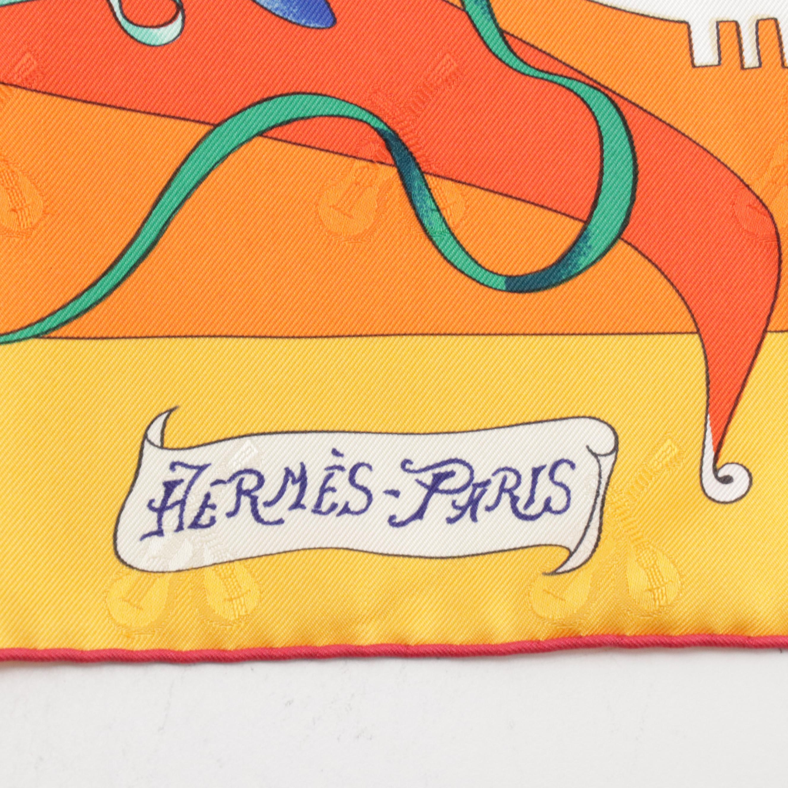 Hermès "Le Carnaval de Venise" Silk Jacquard Scarf 90