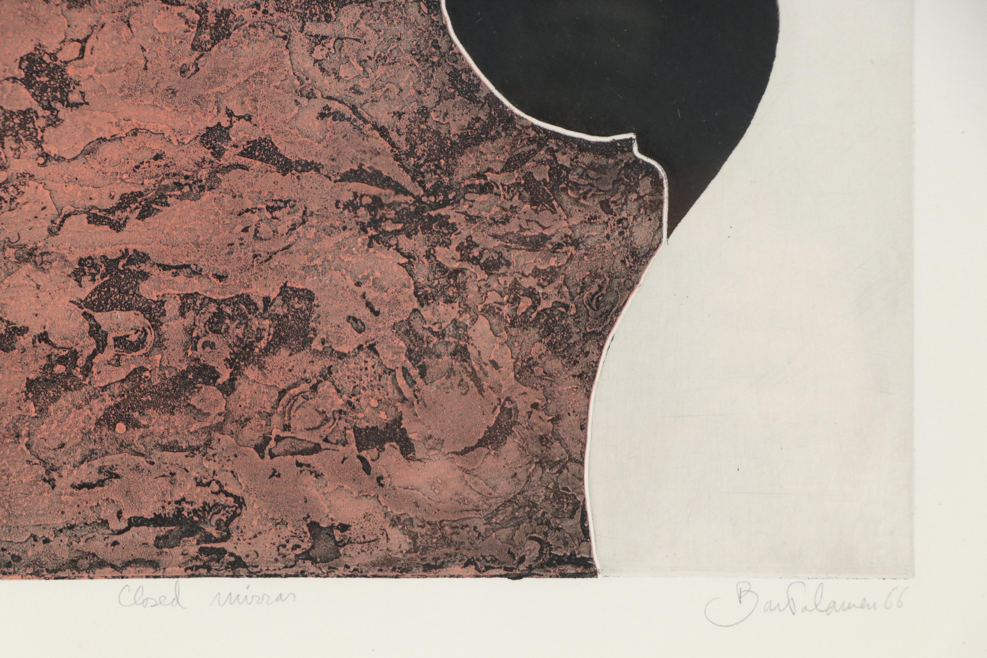 Bartolomeu Dos Santos Etching with Aquatint "Closed Mirror," 1966
