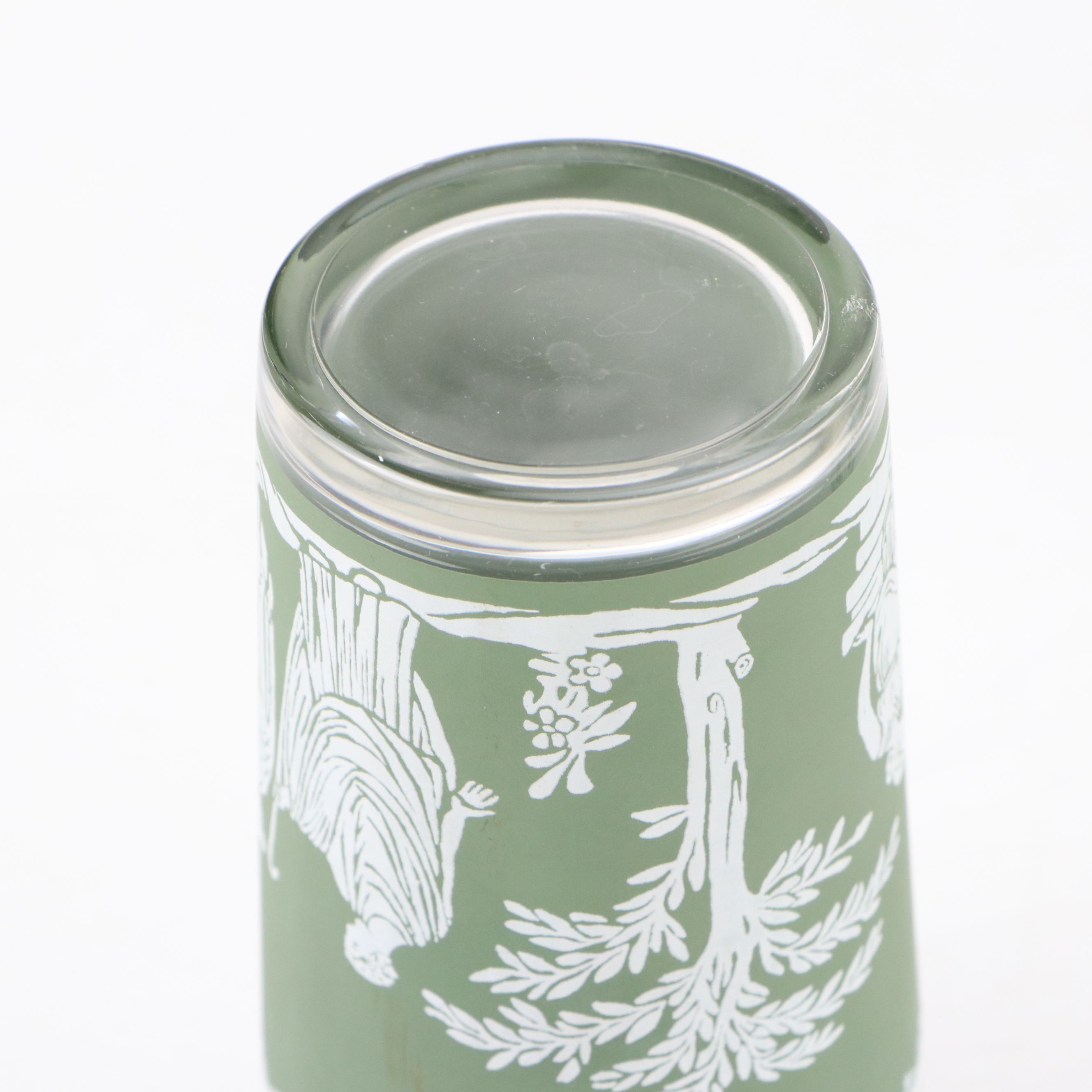 Jeannette Glass "Hellenic Green" Tumblers and Pitcher