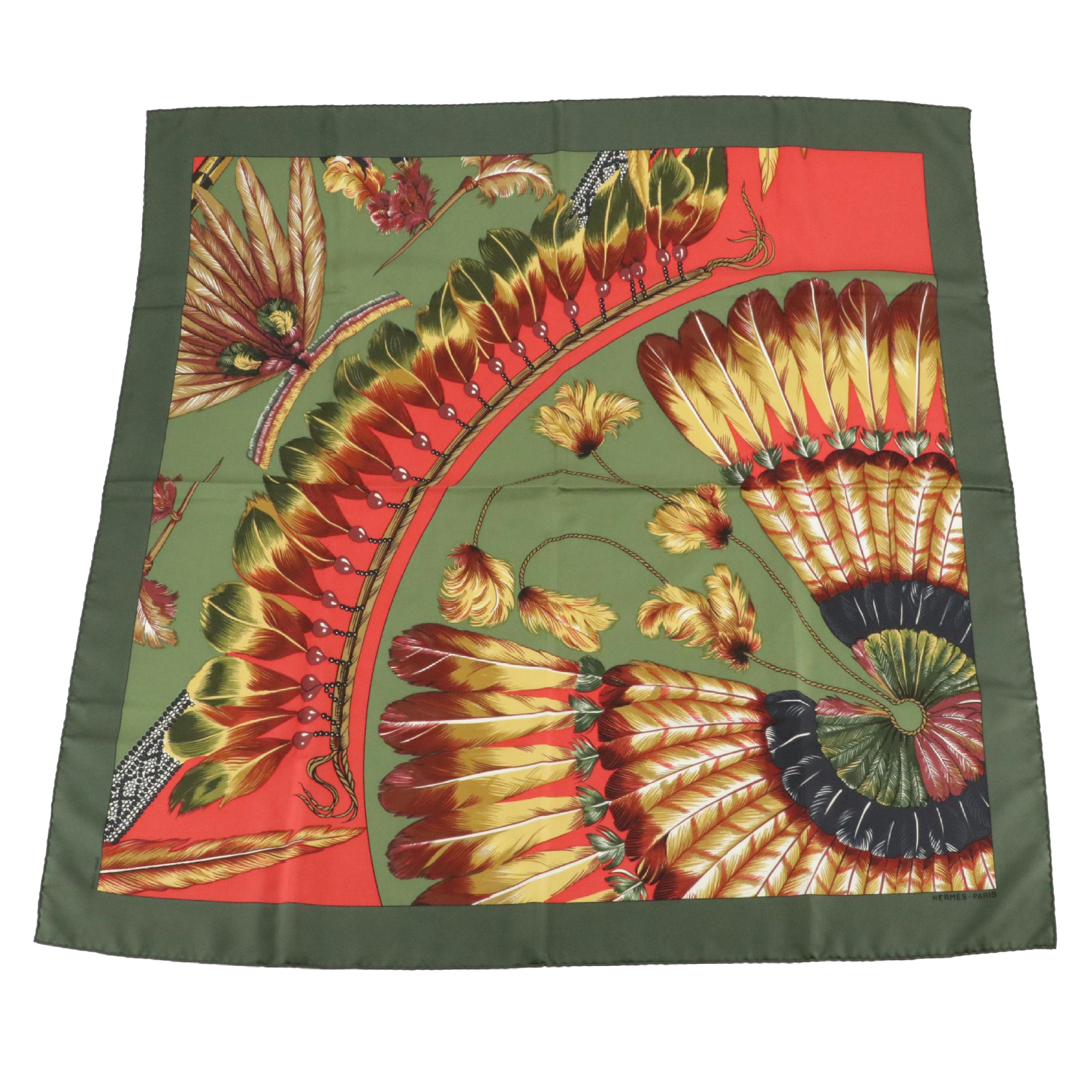 Hermès "Brazil (détail)" Scarf 90 in Silk Twill with Box