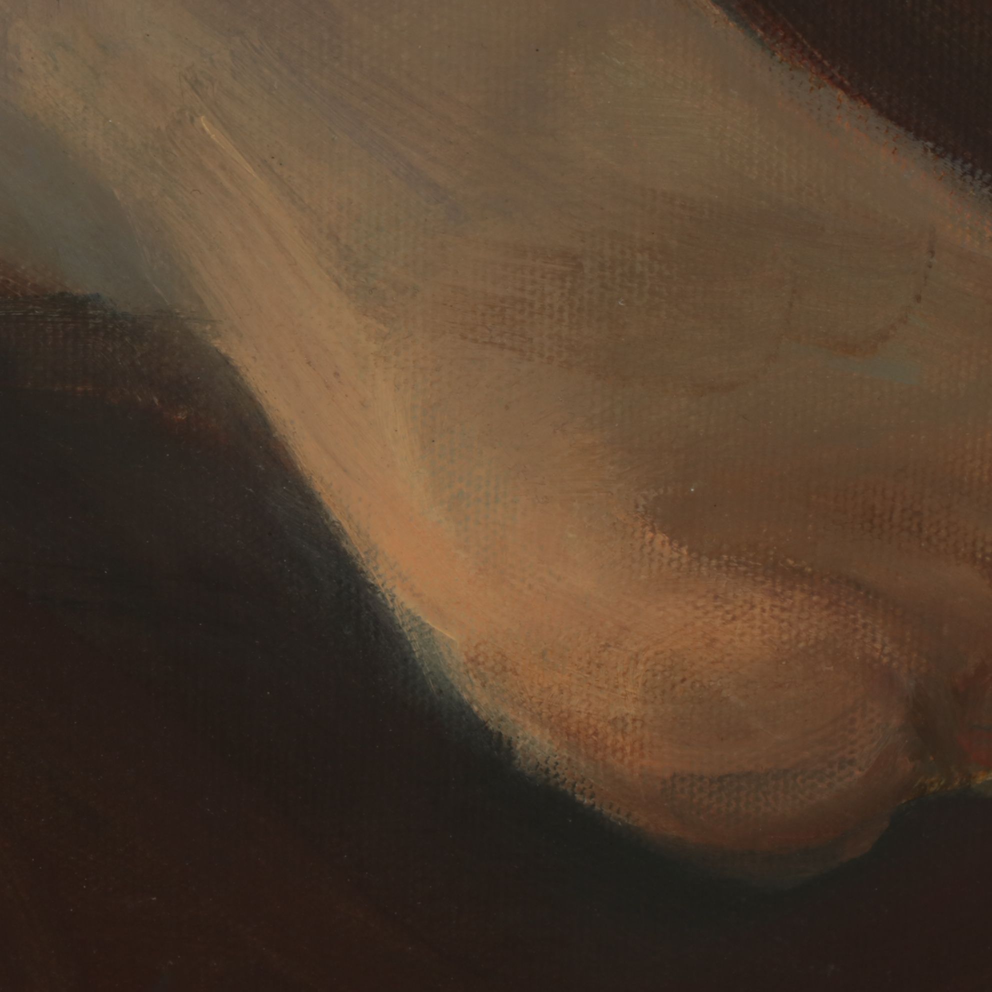 Seated Nude Figure Study Oil Painting, Late 20th to Early 21st Century