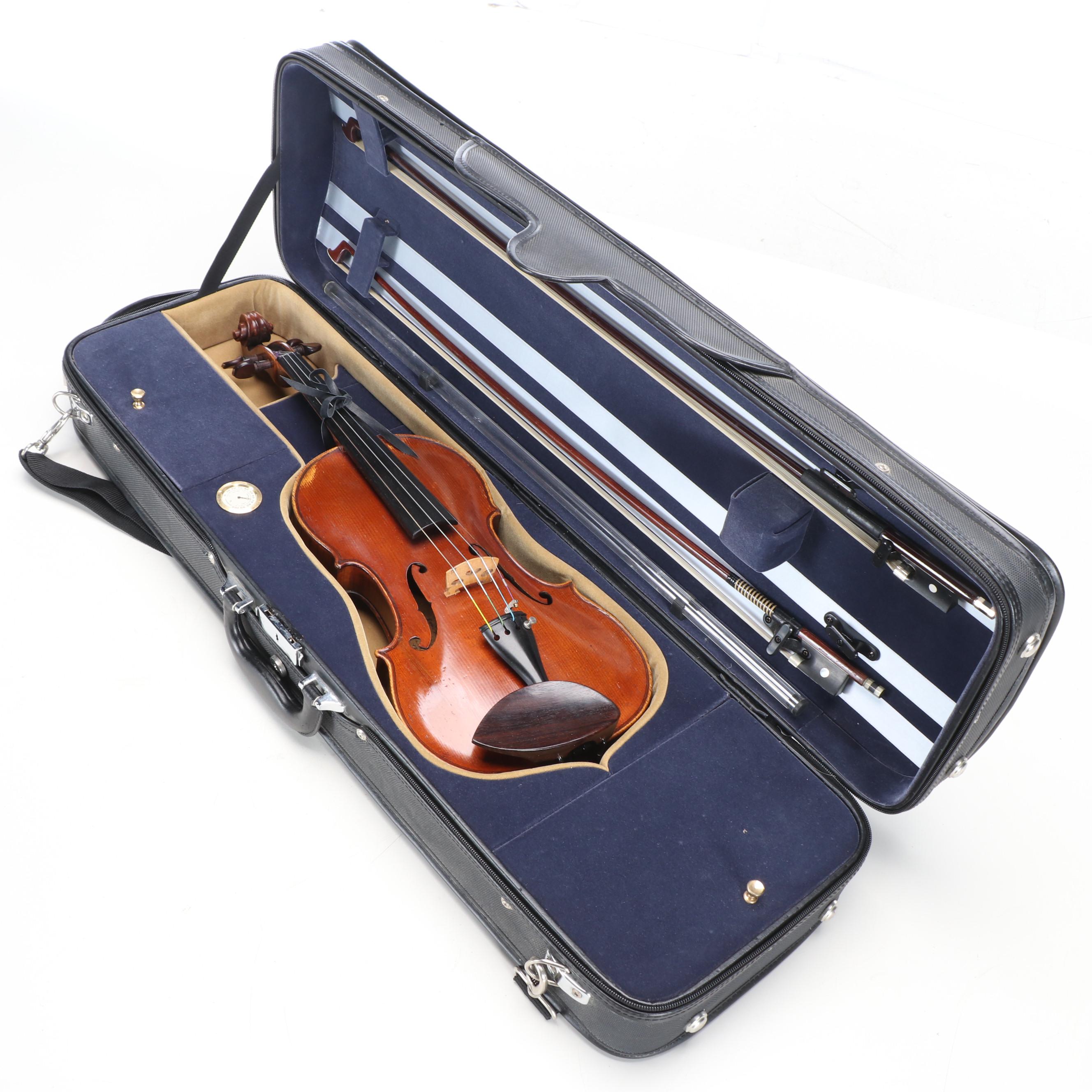 Lucien André Ragot French 4/4 Violin with Bows and Case, Mid-20th Century