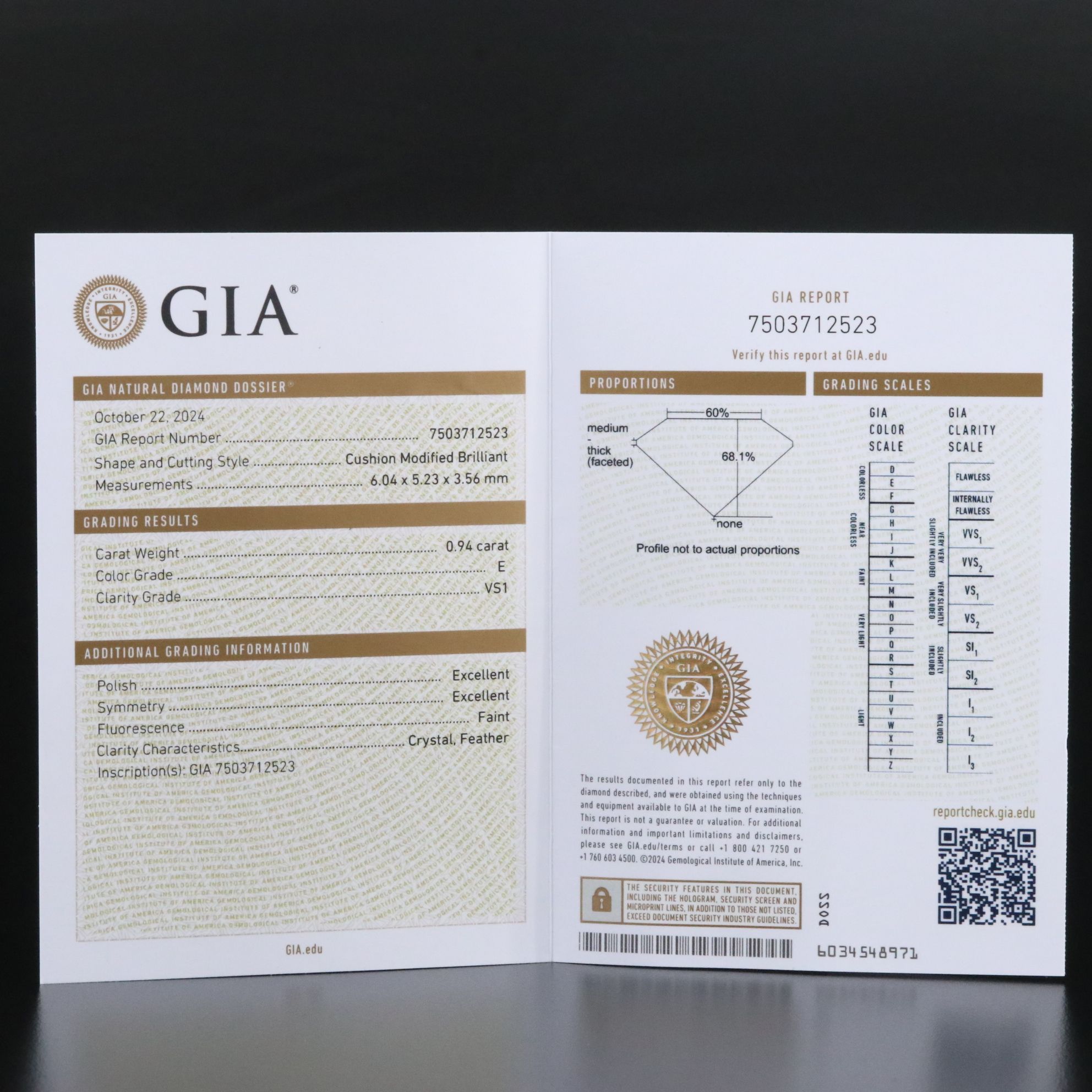 18K 0.94 CT Diamond Solitaire Ring with GIA Report