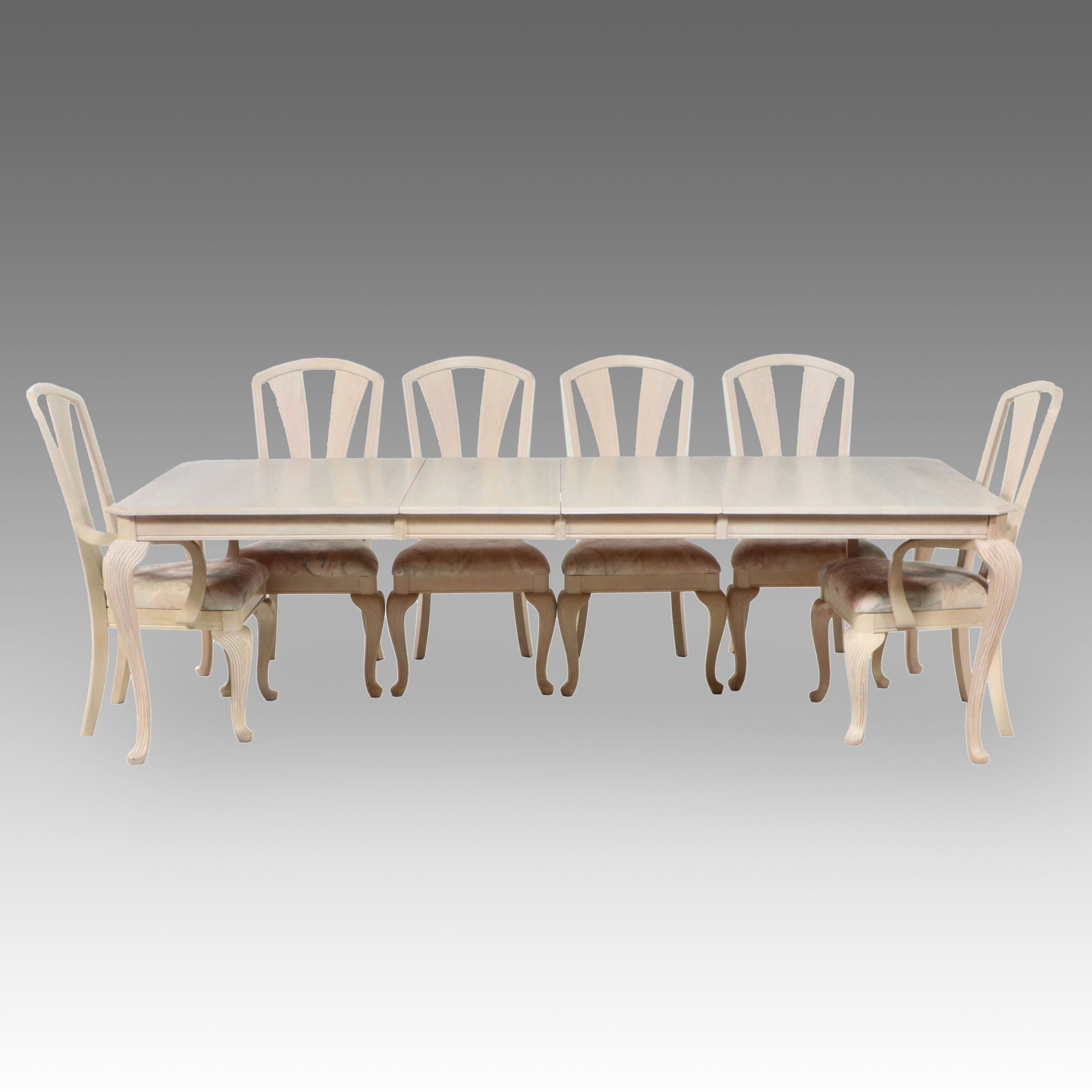 The Keller Mfg. Co. Queen Anne Style White Washed Wood Dining Set
