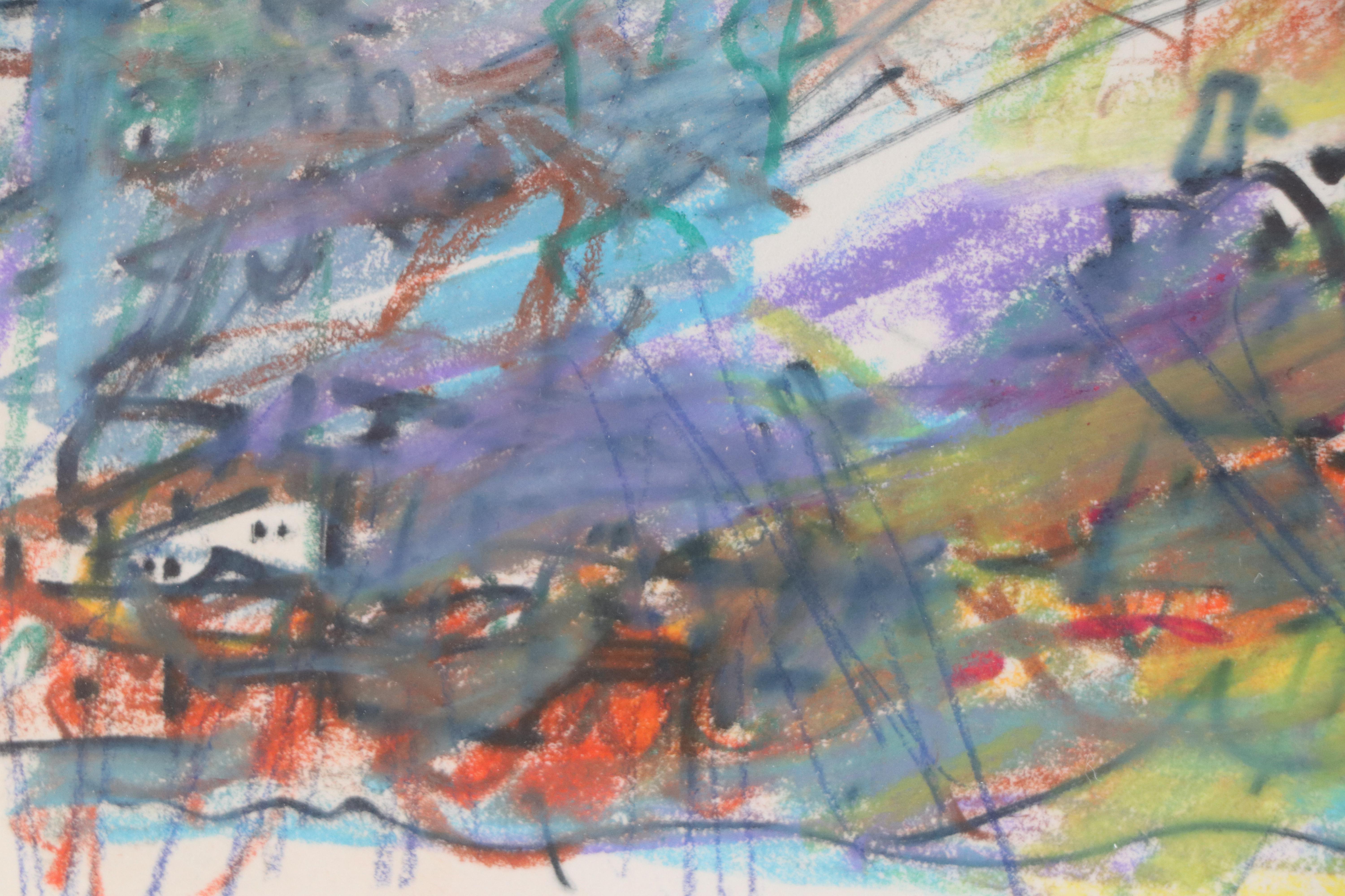 Paul Chidlaw Modern Landscape Drawing, Mid to Late 20th Century