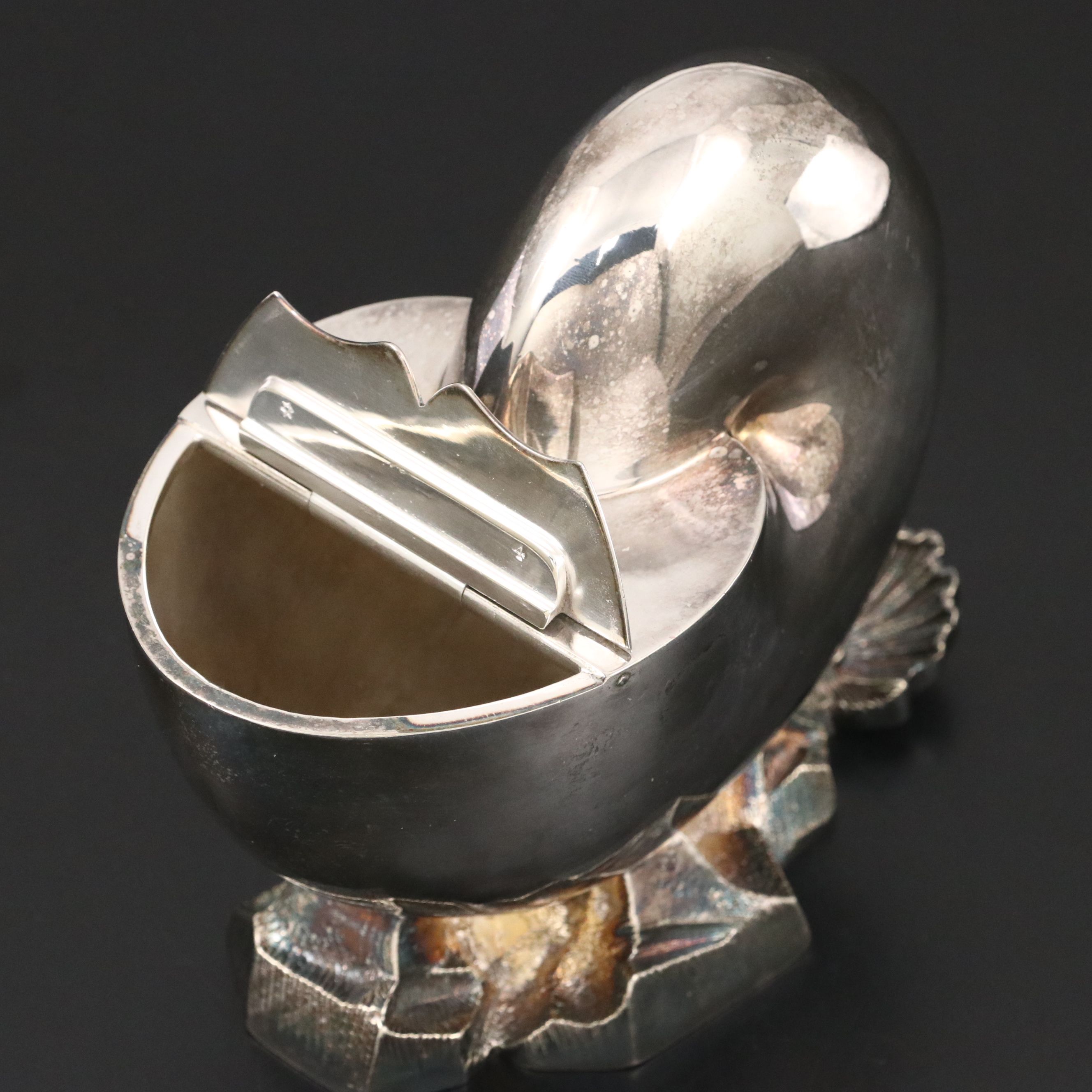WH & S Nautilus Shell Silver Plate Spoon Warmer