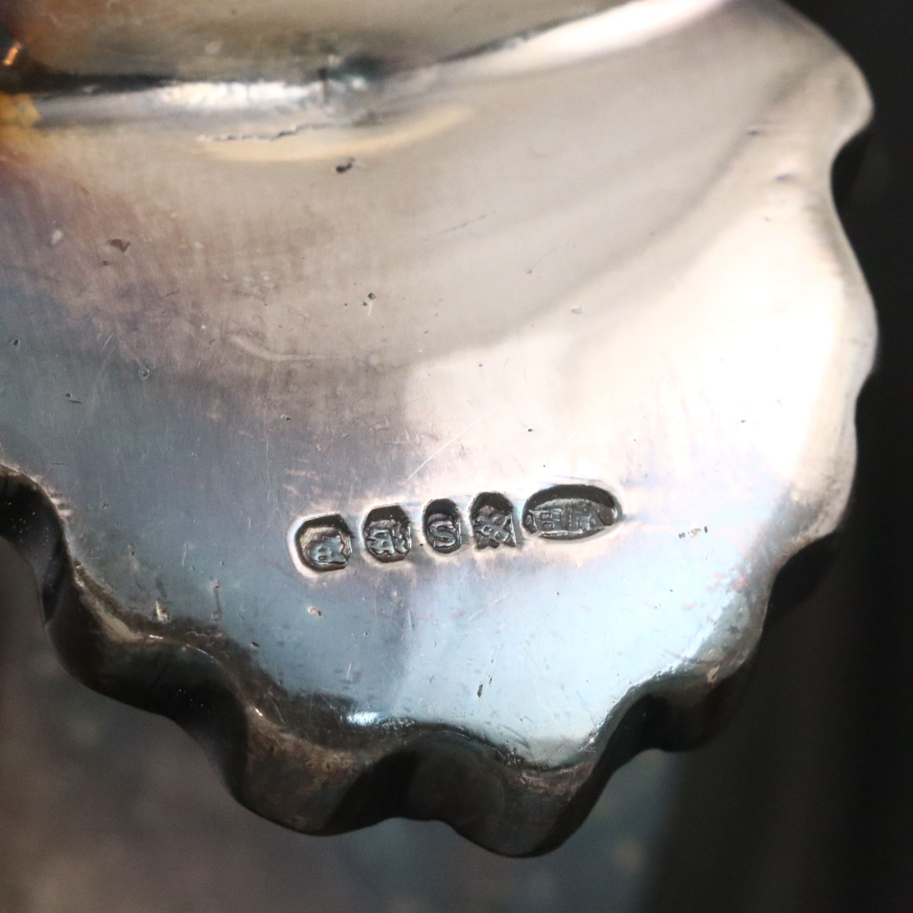 WH & S Nautilus Shell Silver Plate Spoon Warmer